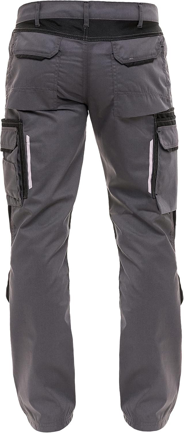 Pantalones de construcción para hombre, pantalones de trabajo resistente, para carpintero, refuerzo de rodilla, pantalones de seguridad Cordura