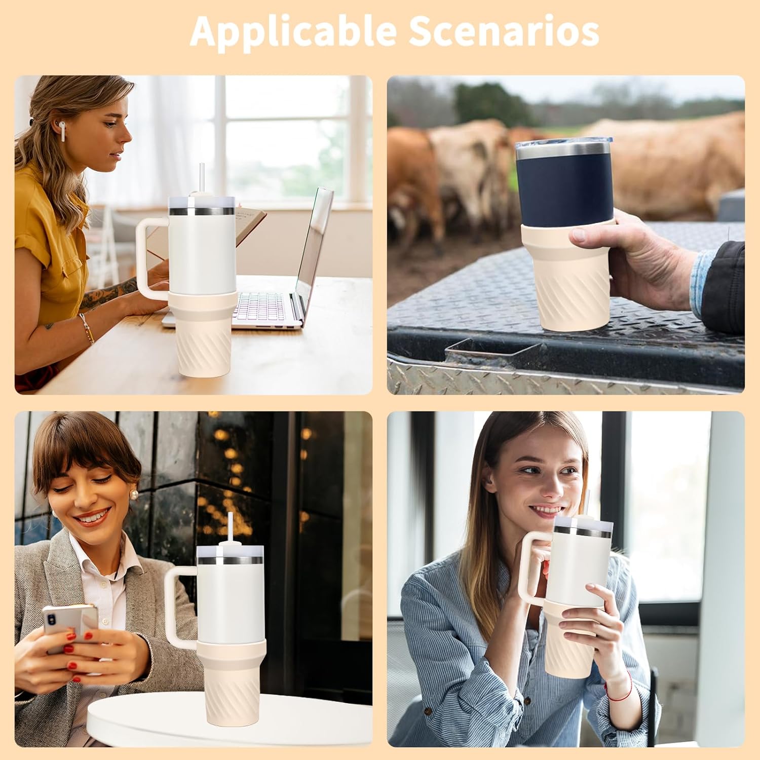 Funda de silicona para Stanley Cup de 40 onzas Quencher Adventure, funda de silicona para botas Stanley H2.0, reduce arañazos, funda protectora para