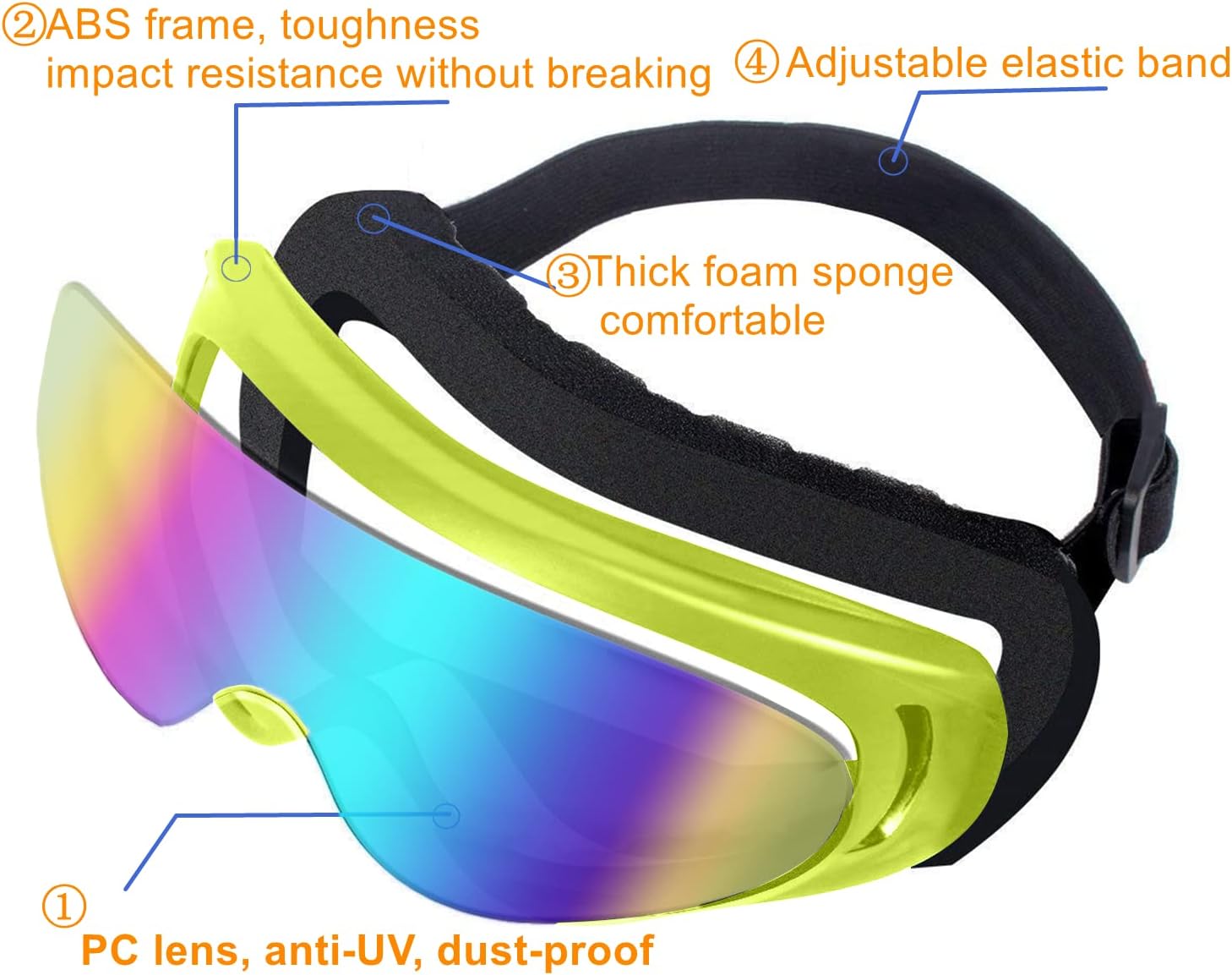 LJDJ Gafas de motocicleta, paquete de 2 unidades, para motocross, ATV, motocross, senderismo, protección con 2 unidades de máscara bandana