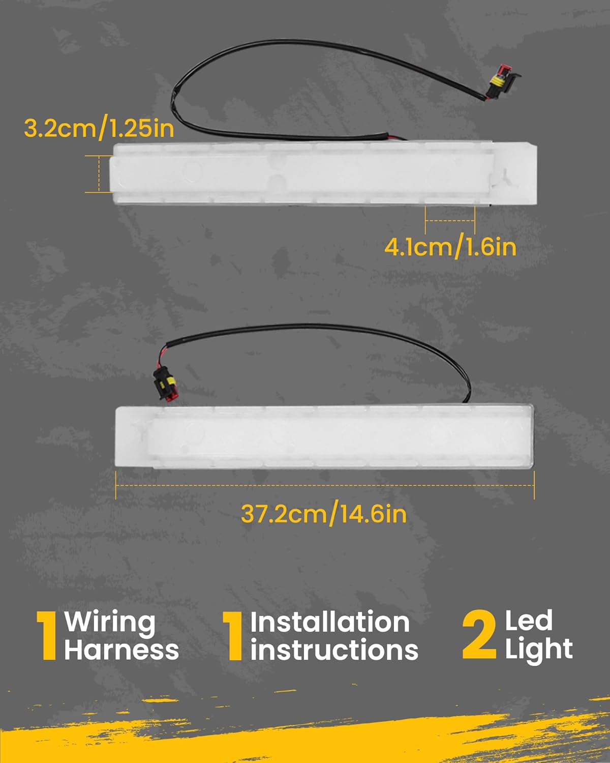 Luz LED de rejilla para Ford Bronco 2021 2022 2023 2024 Kit de lámparas de rejilla de 24 puertas con arnés de cableado de fusible