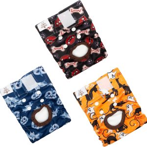 CuteBone – Paquete de 3 unidades de pañales lavables y reutilizables para perras, de Halloween, D40S CuteBone – Paquete de 3 unidades de pañales lavables y reutilizables para perras, de Halloween, D40S