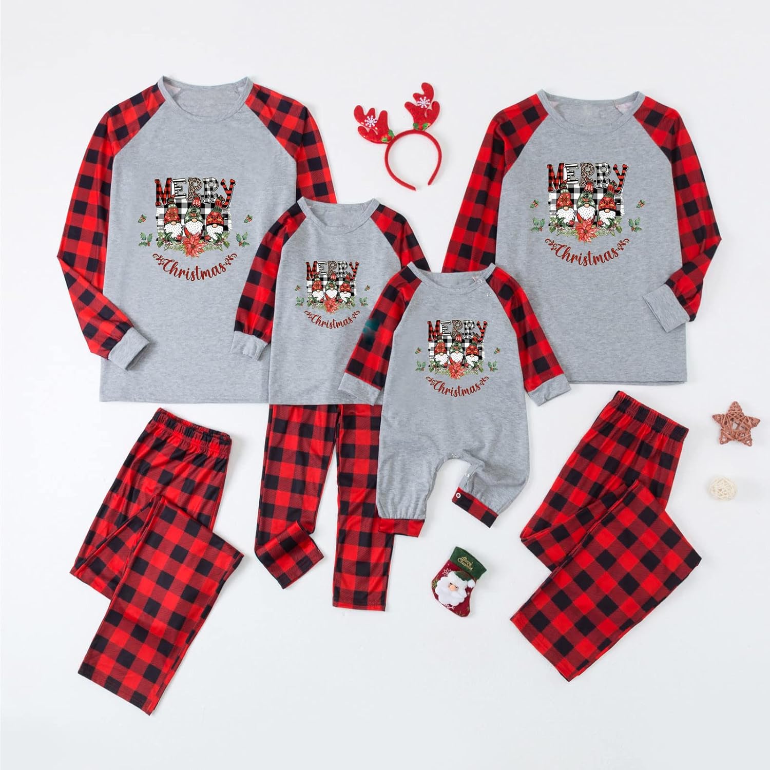 JEGULV Pijamas de Feliz Navidad 2024 para la familia, conjuntos a juego, ropa de dormir de Navidad, ropa de dormir divertida con estampado de Papá