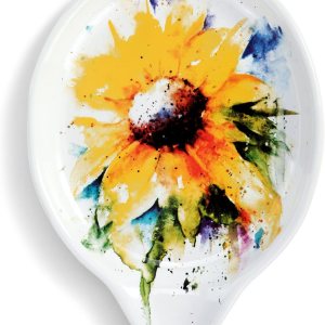 DEMDACO Acuarela Amarillo Girasol 6 x 4.5 Cerámica Cuchara De Gres DEMDACO Acuarela Amarillo Girasol 6 x 4.5 Cerámica Cuchara De Gres