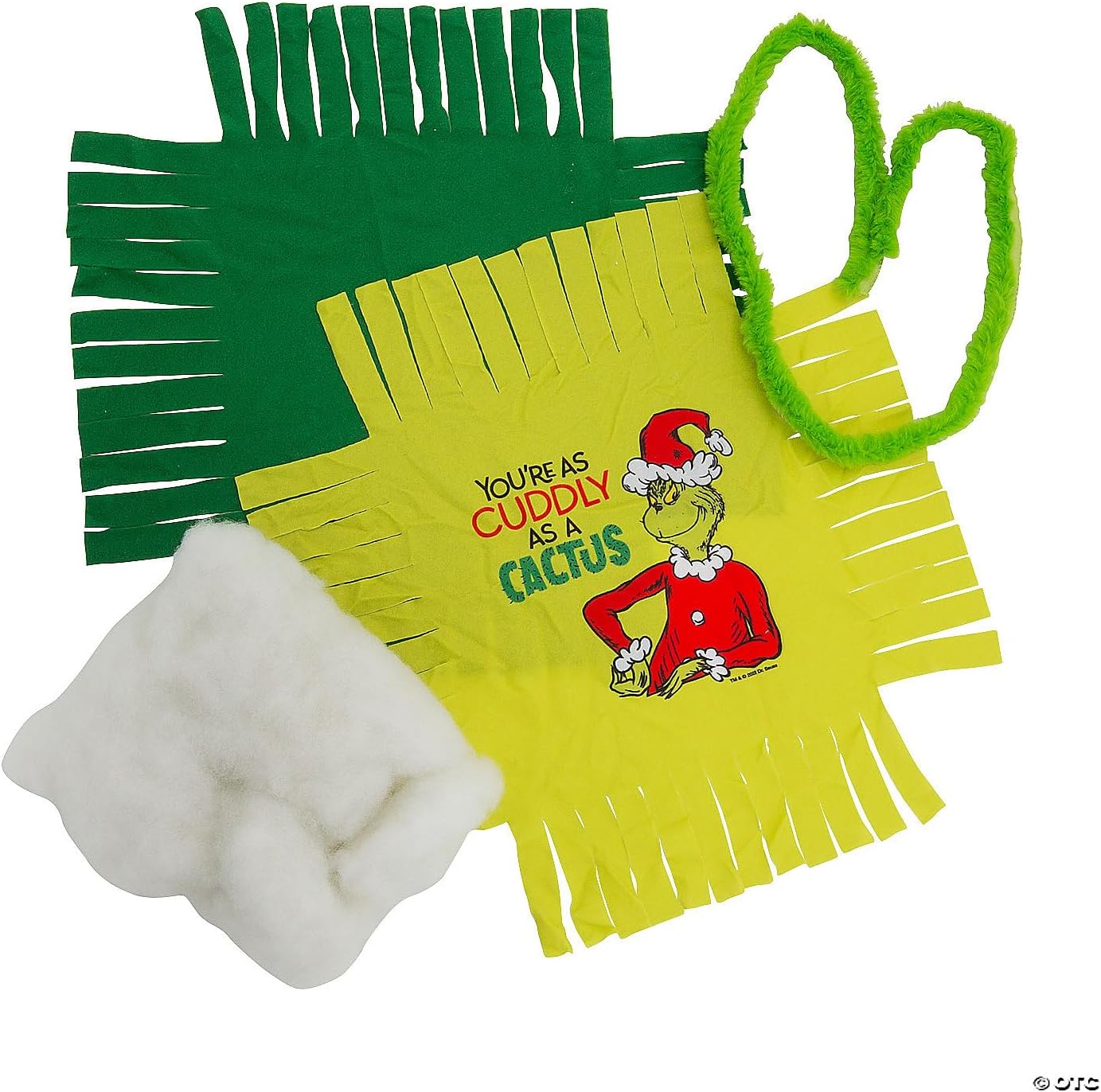 Dr. Seuss The Grinch – Almohada atada con diseño de cactus con ribete de piel, kit de manualidades para 6
