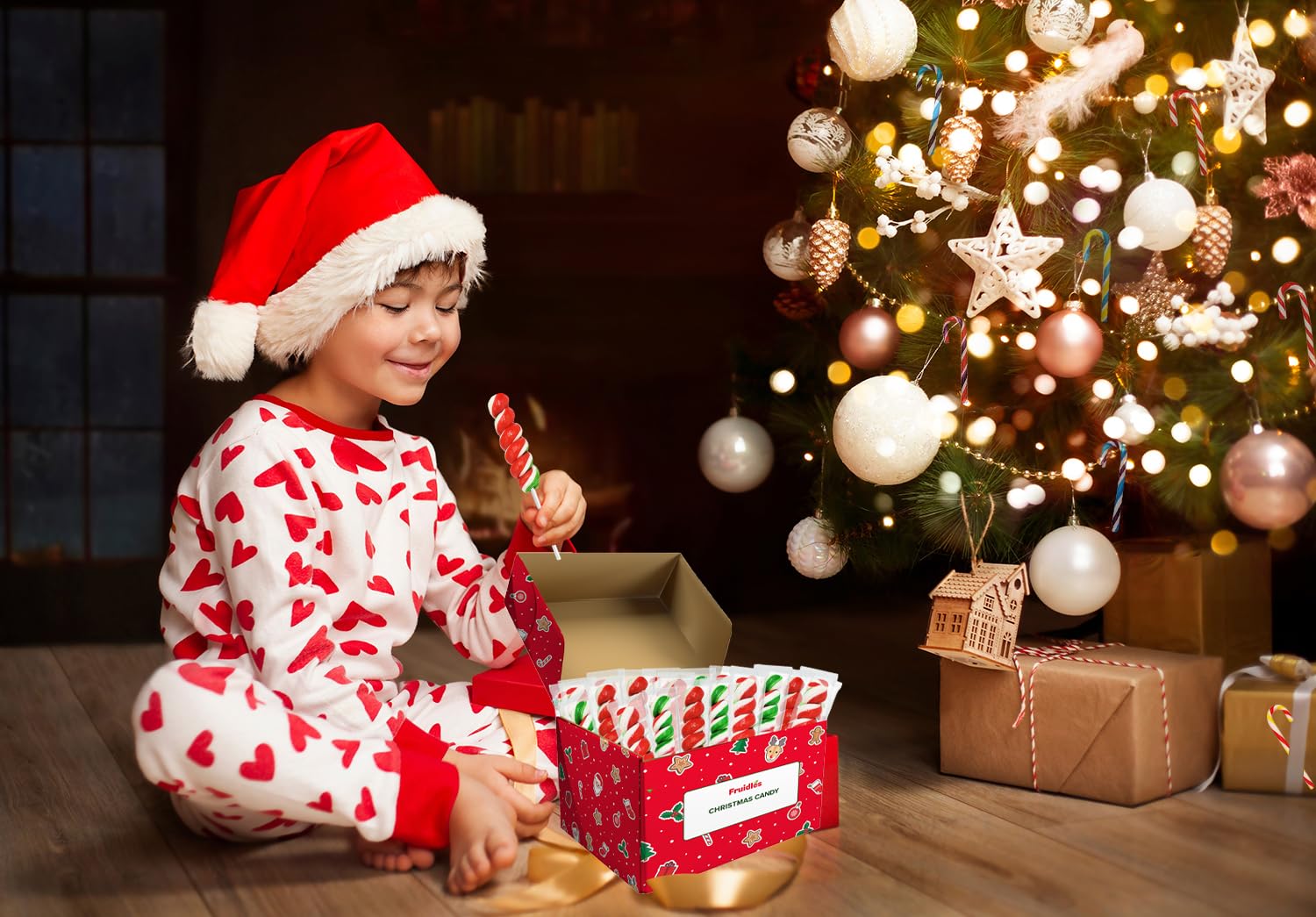 Fruidles Paleta de remolinos de Navidad, sabor a fruta mixta, paletas envueltas individualmente, ventosas de remolinos de 2 pulgadas (paquete de 12)