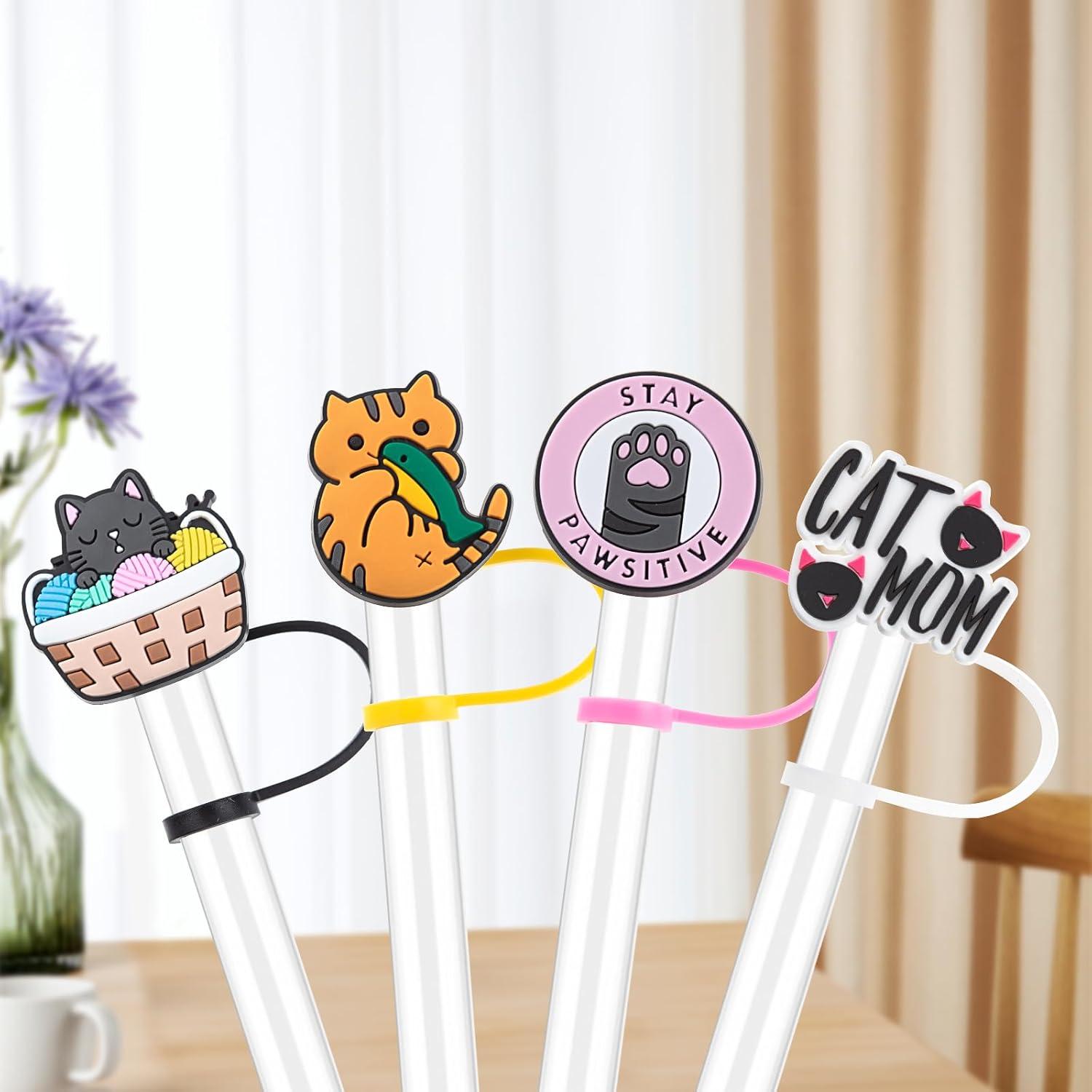 10 fundas de popote Stanley de 0.354-0.394 in, fundas de popote reutilizables para vasos Stanley de 3040 onzas, tapas de popote impermeables Stanley
