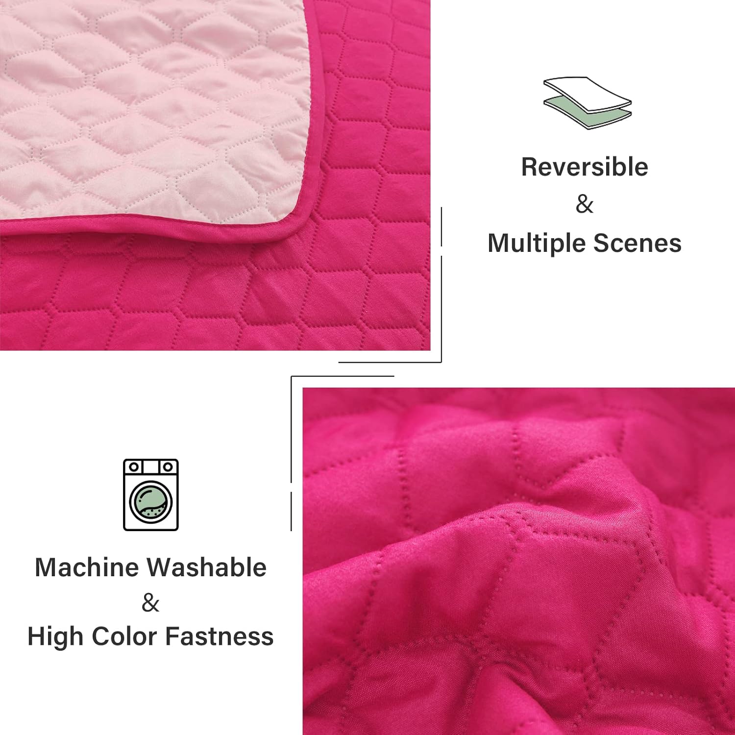 Exclusivo Mezcla Juego de ropa de cama reversible ultrasónica con fundas de almohada, edredones ligeros tamaño Queen, colchas suaves para todas las
