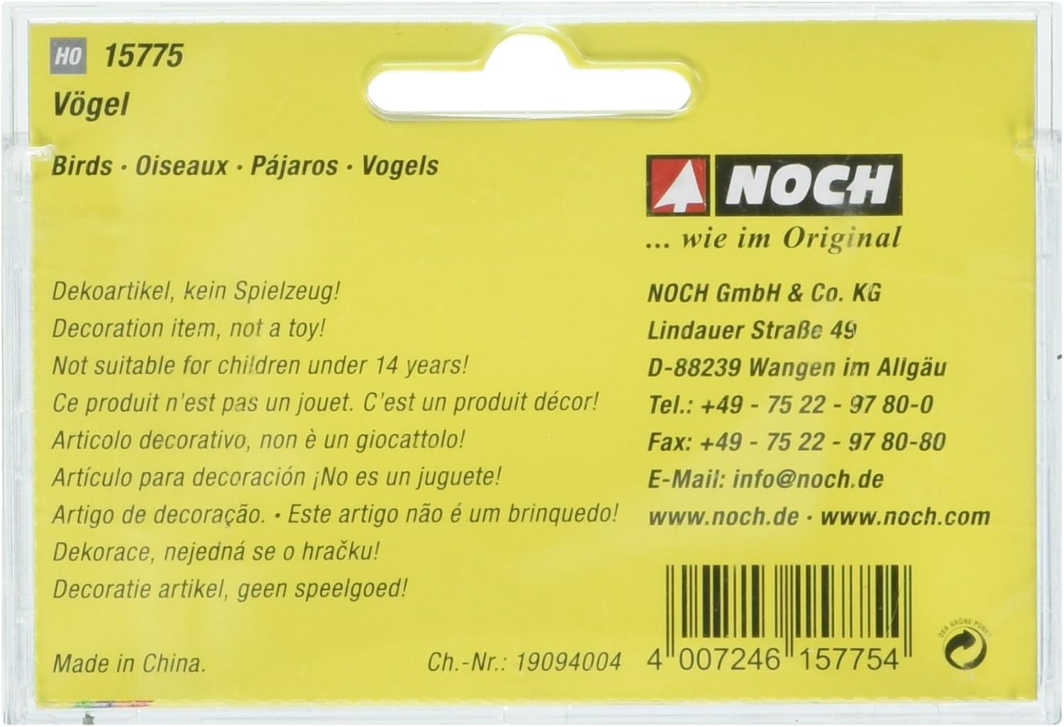 Noch 15775 Figuras a escala 15H0 de pájaros