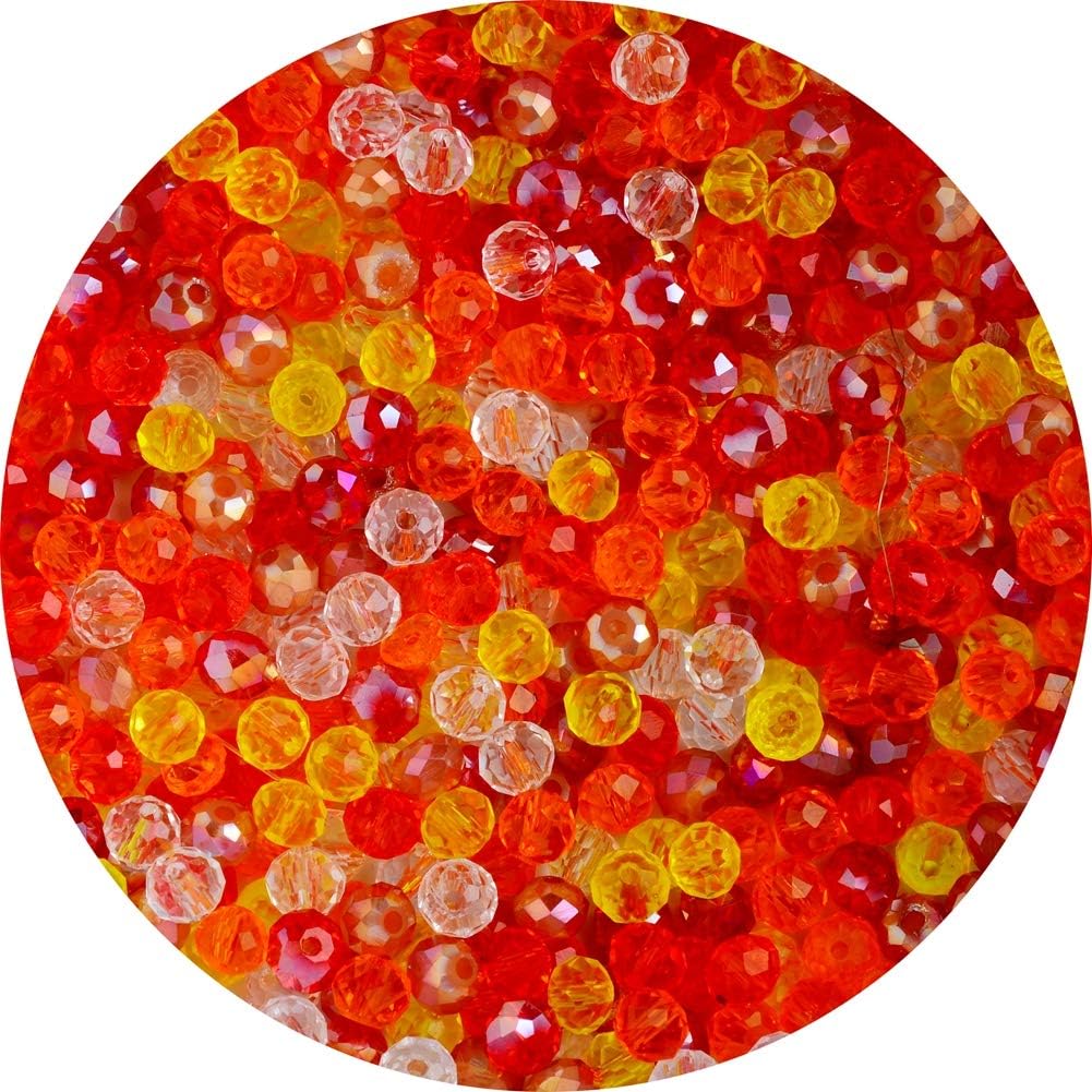 Cuentas de cristal naranja de 0.236 pulgadas, 500 cuentas espaciadoras facetadas Briollete Rondelle, cuentas espaciadoras brillantes AB sueltas,