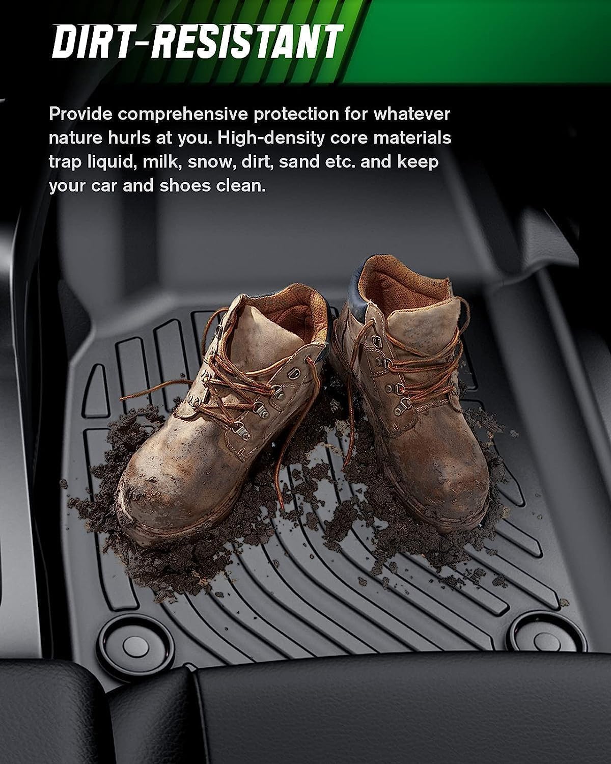 Tapetes de goma para automóvil, tapetes para F150 SuperCrewCrew Cab 2015-2023, tapetes impermeables de elastómero termoplástico (TPE), protección