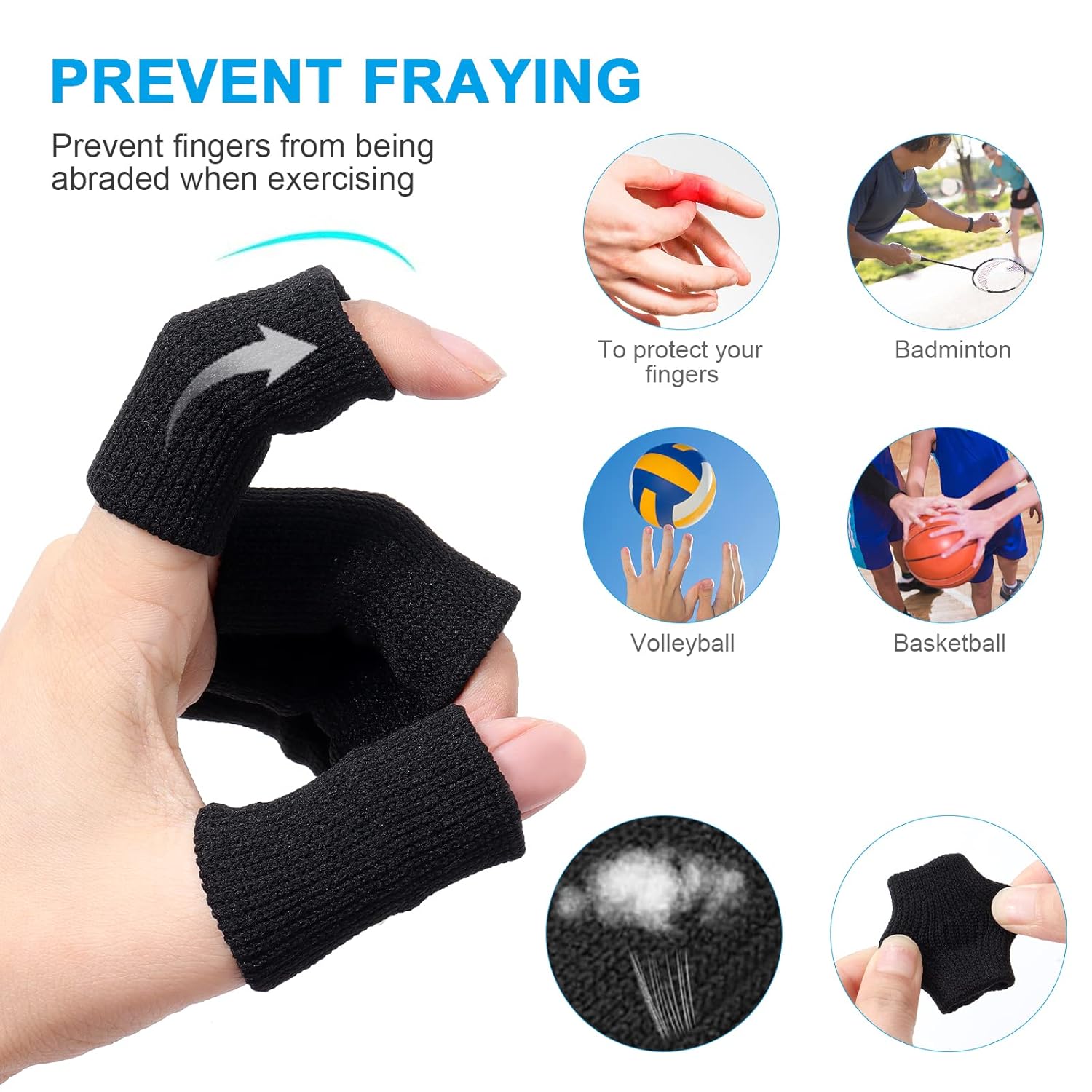 6 piezas de accesorios de voleibol, rodilleras de voleibol, mangas para brazos, diadema de voleibol, bolsa con cordón y funda para los dedos,