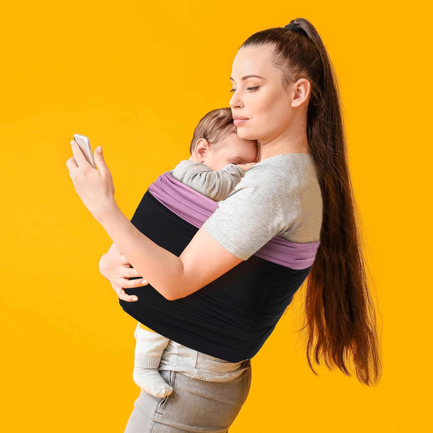 TKKOK Portabebés, unisex, ligero y ultrasuave, fácil de llevar, perfecto para niños recién nacidos, ciruelanegro