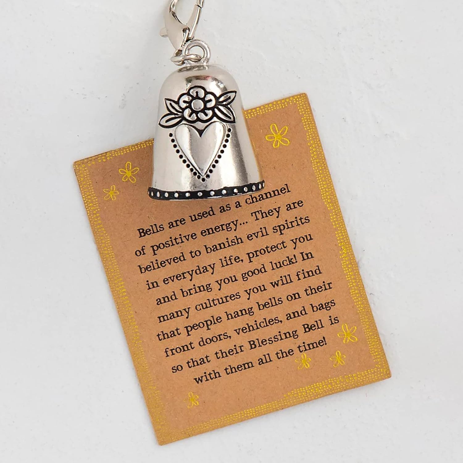 Campana de bendición de ángel de ángeles con manchas de vidrio transparente, con texto en inglés “Always with You” (Always with You), pequeña