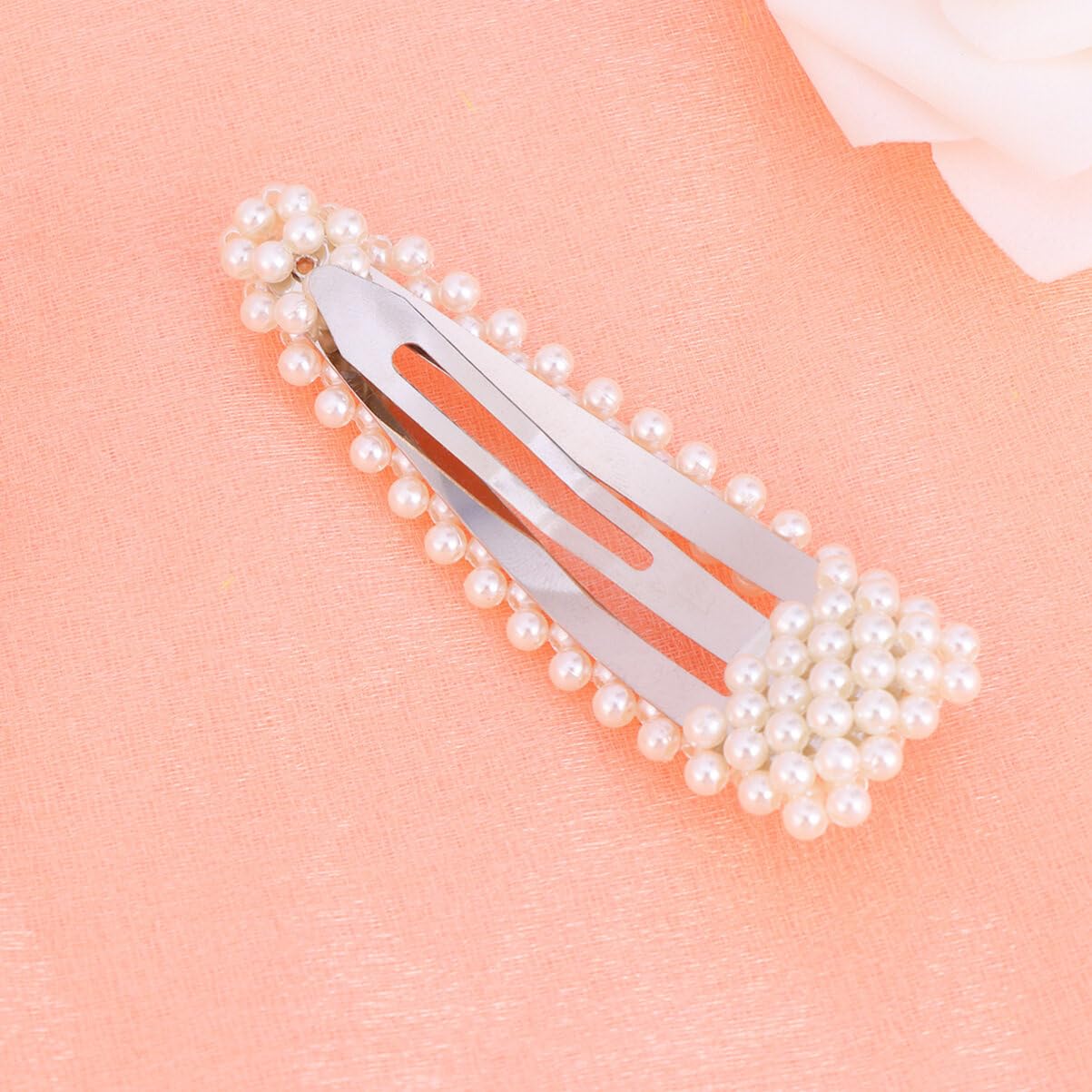 FRCOLOR 2 pasadores para el cabello con brillantes, pinzas para el cabello de perlas, perlas, cuentas de cristal, accesorios para el cabello,