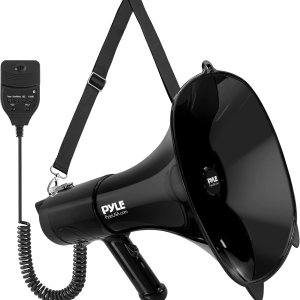 Pyle Bocina de megáfono cuadrada de 100 vatios, bocina de aire ruidosa ligera y portátil con entrada auxiliar (0.138 in) para MP3música, sirena Pyle Bocina de megáfono cuadrada de 100 vatios, bocina de aire ruidosa ligera y portátil con entrada auxiliar (0.138 in) para MP3música, sirena