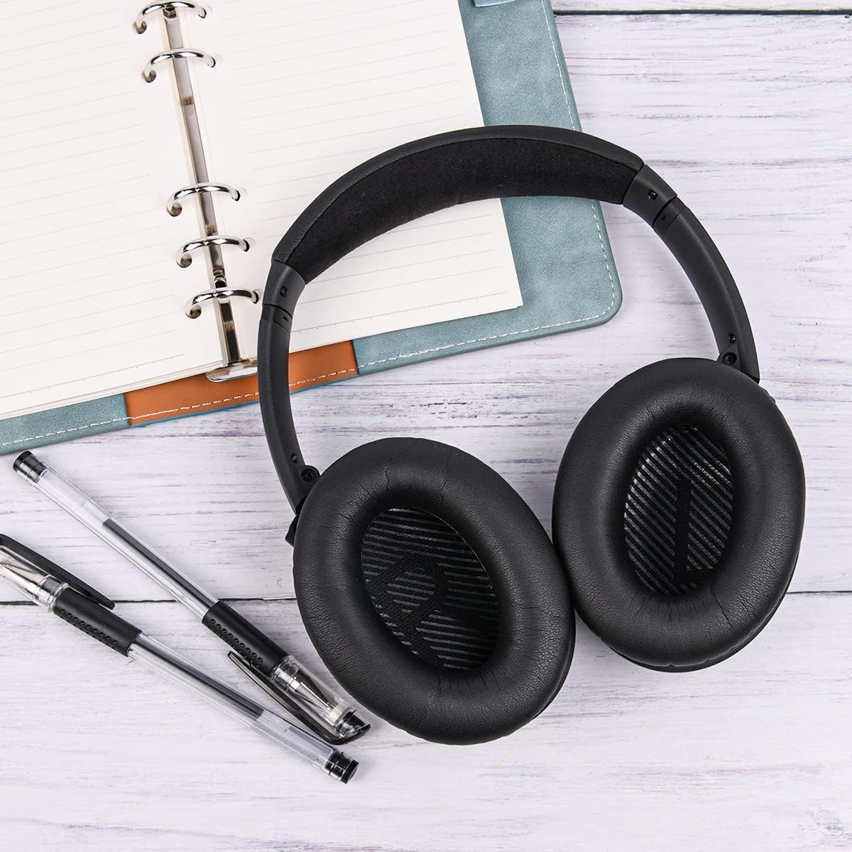 Ainiv 1 par de almohadillas de repuesto para QuietComfort 35 (QC35) y Quiet Comfort 35 II (QC35 II), auriculares de cuero suave, almohadillas de