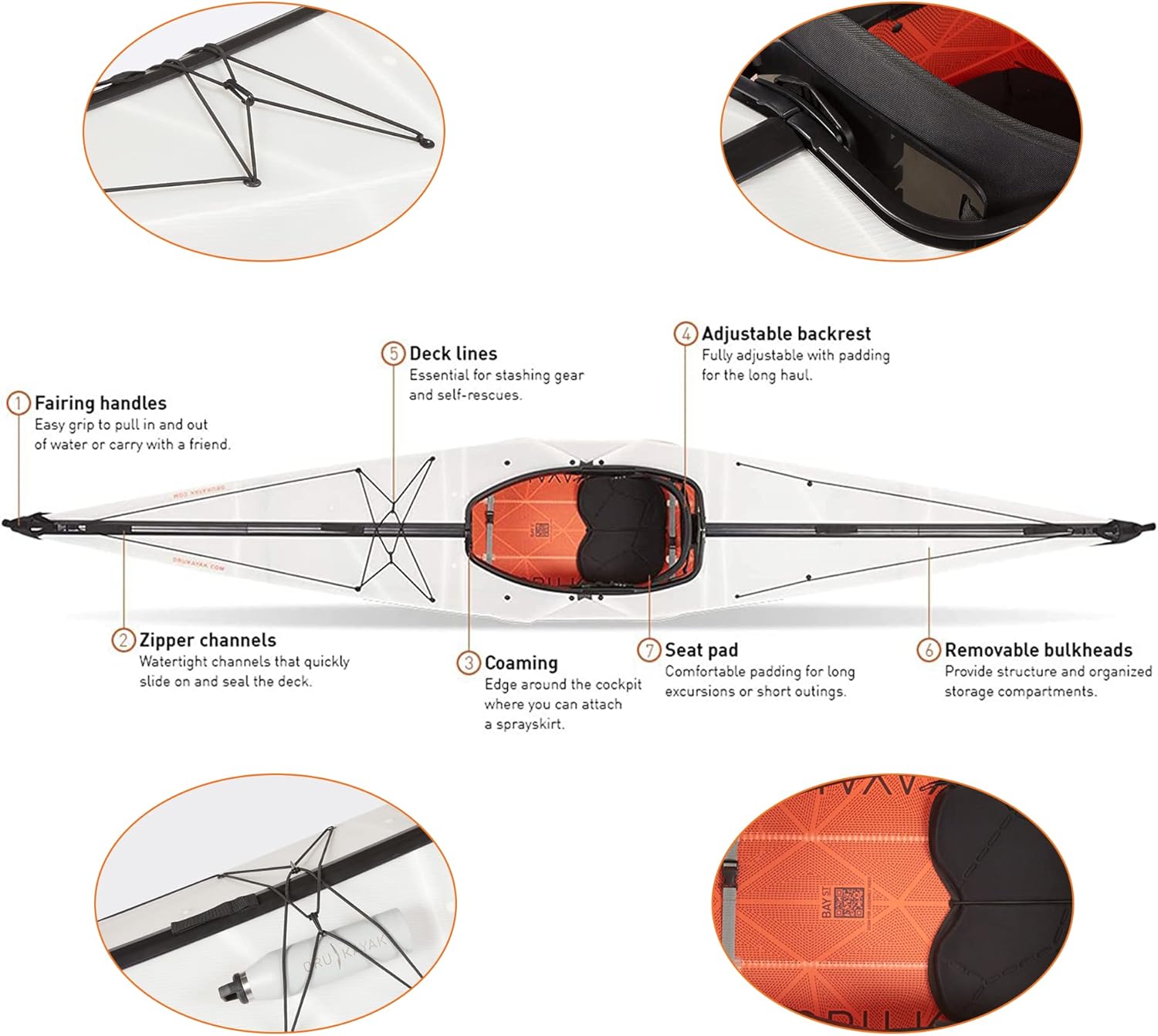 Oru Kayak Kayak Bay ST plegable  Estable, duradero, ligero – Kayaks de lago, río y océano, tamaño intermedio (desplegado)