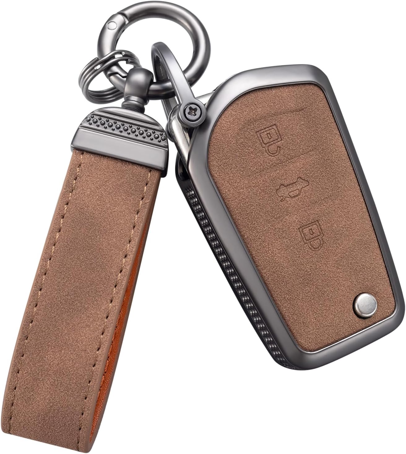 YO&YOYE Compatible con funda de llavero Toyota con llavero de cuero protector para llave inteligente Fortuner Tundra Camry RAV4 Highlander Corolla