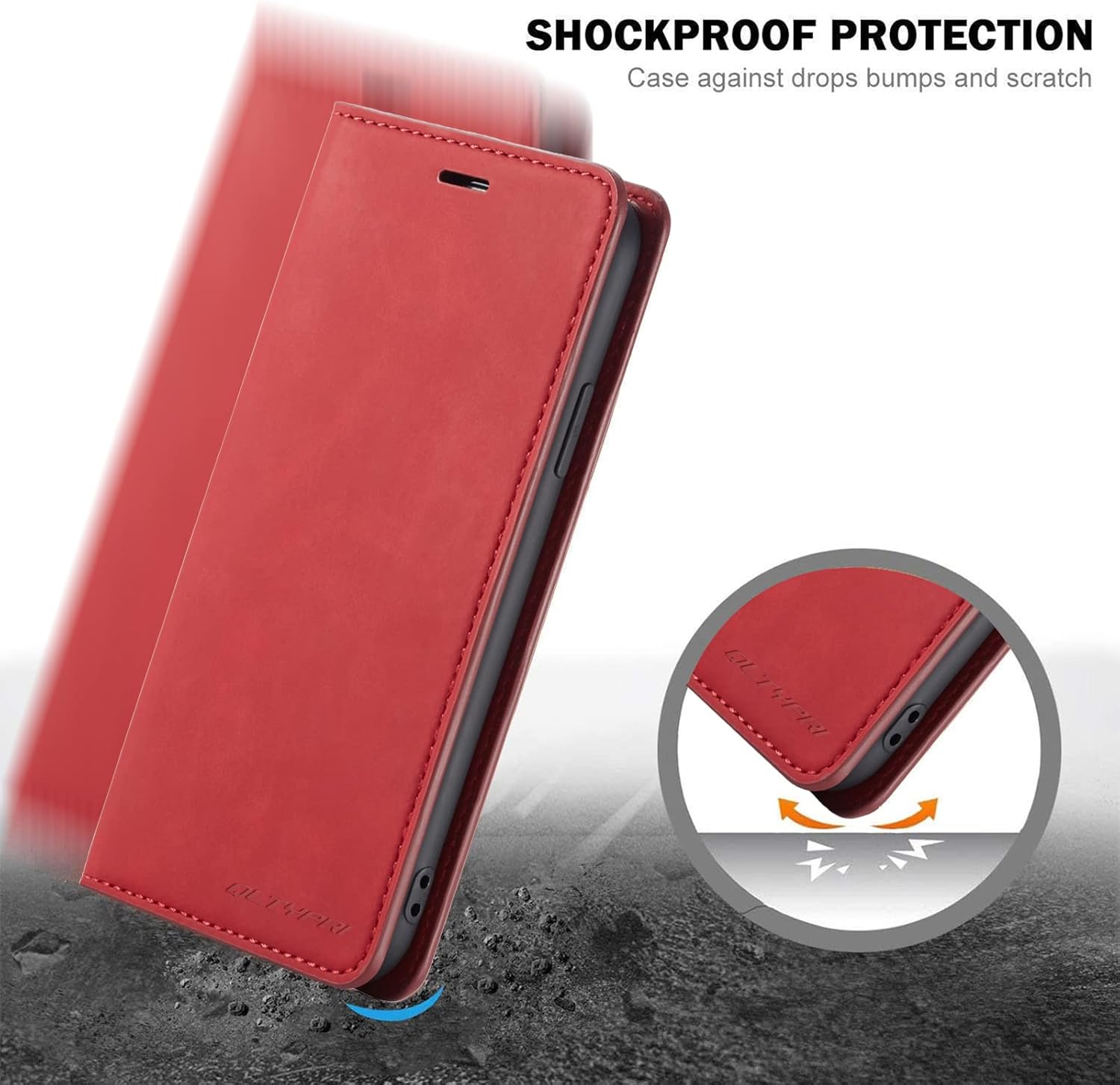 Forwenw – Funda de piel con tapa para iPhone