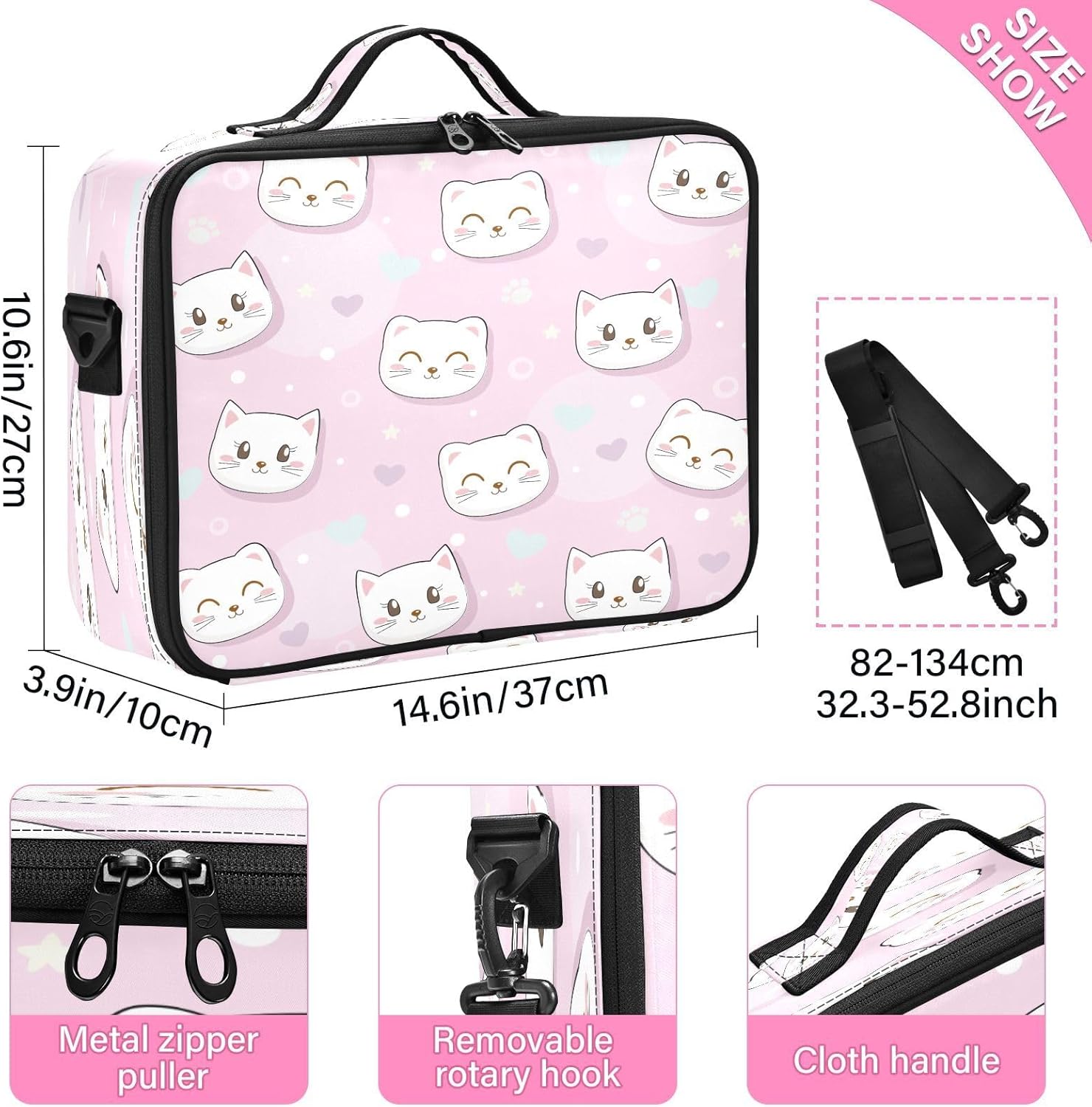 Pretty Kittens Cats Pink Sweet cosmetic bag toiletry bags for traveling toiletry bag with compartments makeup travel bags for women bolso para