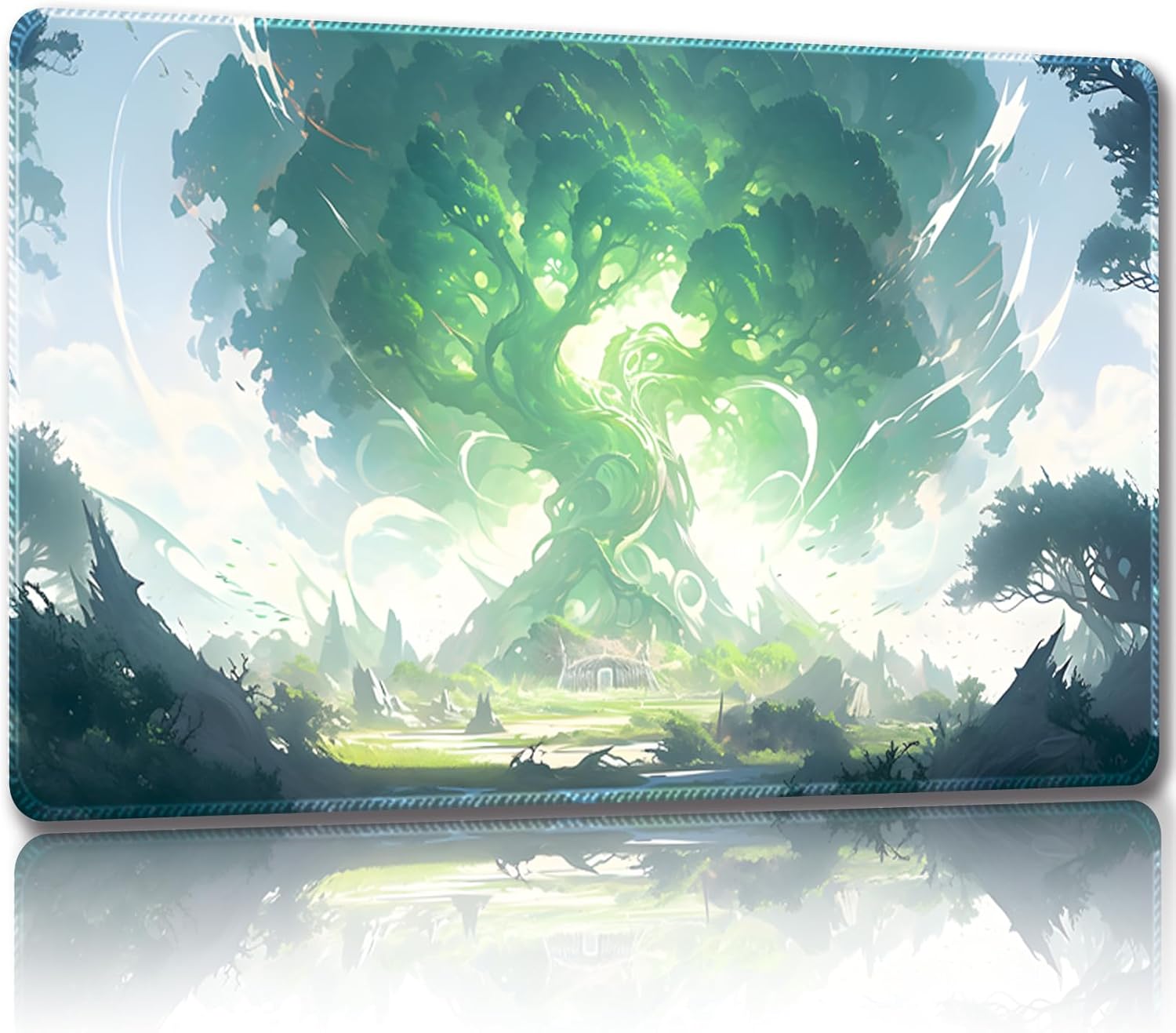 Malqiqi Tapete de juego para MTG, con bolsas de almacenamiento gratis, tapete de juego de 24 x 14 pulgadas, TCG y tapete de juego de mesa para