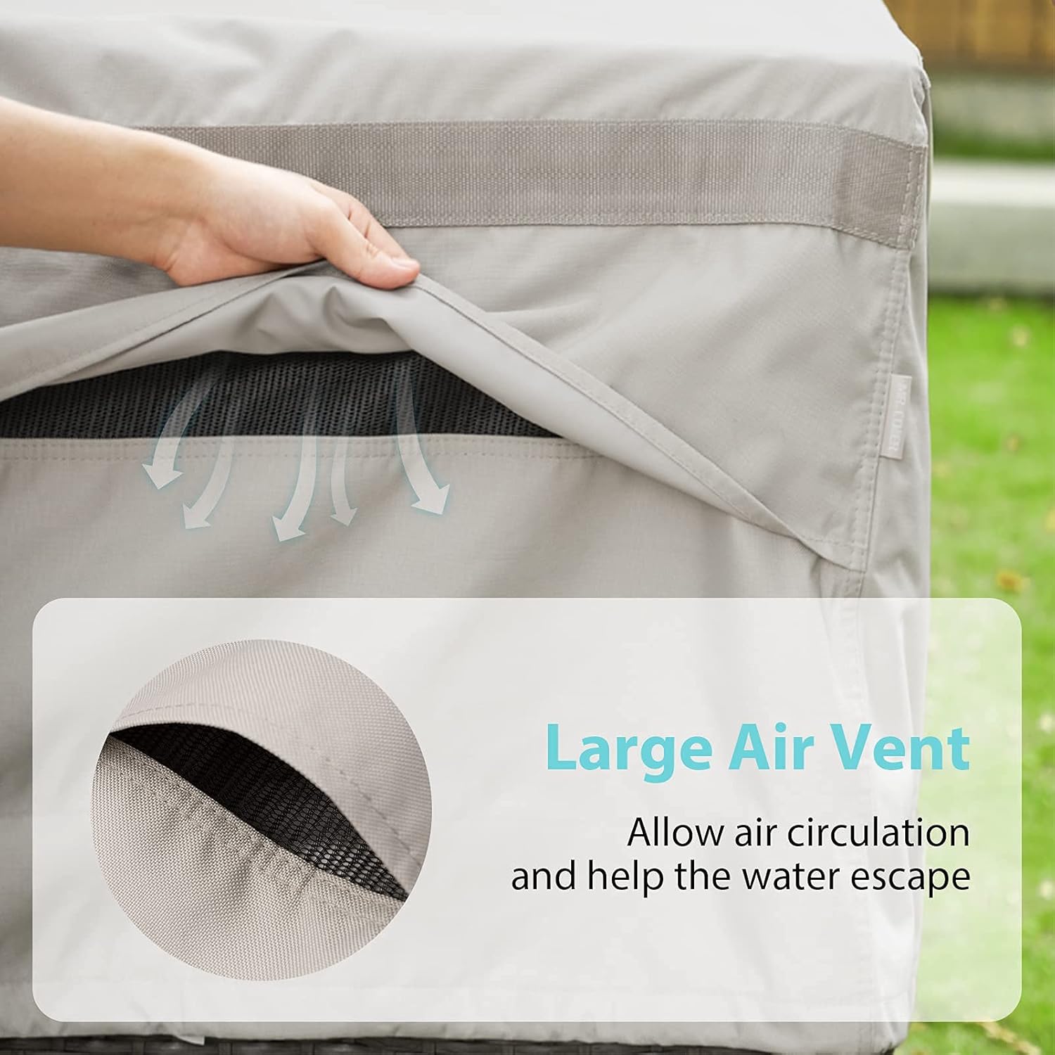 MR. COVER Fundas de muebles de exterior para muebles de patio, fundas de mesa de patio para muebles de exterior, 90 pulgadas de largo x 64 pulgadas