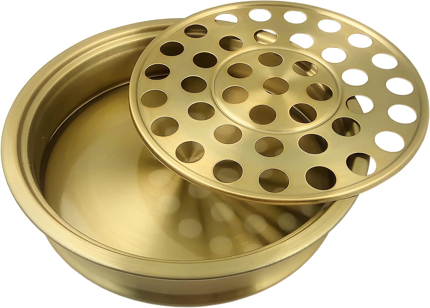Communion Ware – 2 bandejas para servir vino santo con tapa y 2 platos apilables para pan con tapa + 80 tazas, acero inoxidable (latóndorado)