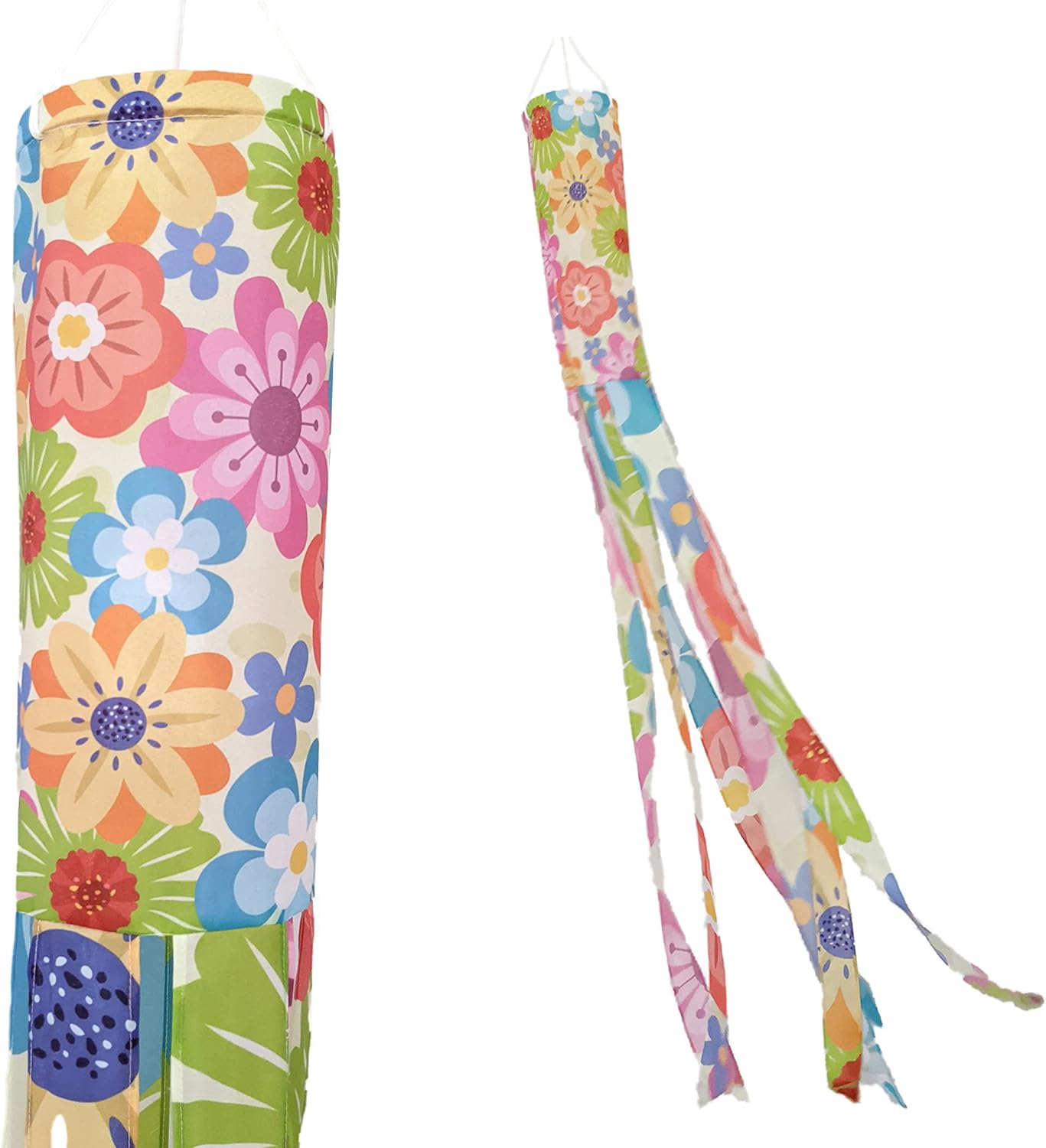 Plantilla de viento de flores brillantes, decoración duradera para colgar en exteriores, patio, jardín, patio, hogar y más  60 pulgadas
