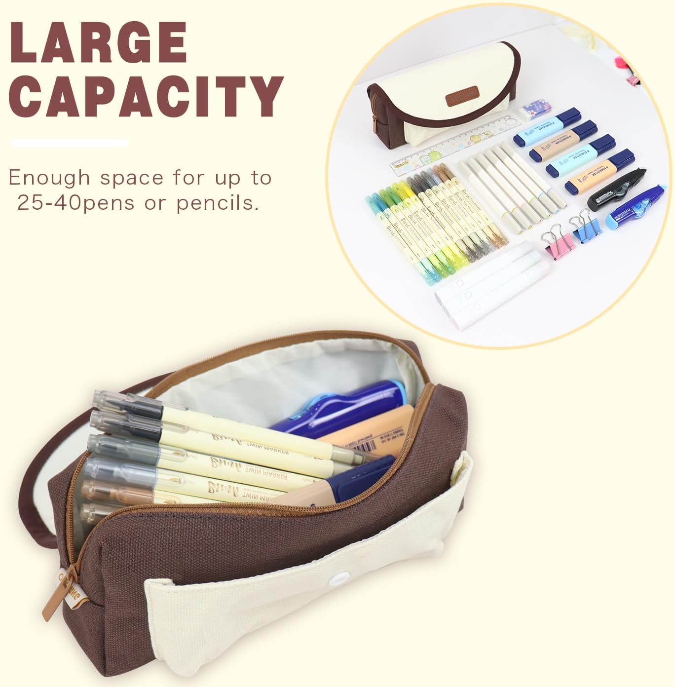 Estuche estético para niñas, lindo estuche pequeño para lápices, para adultos, adolescentes, niños, regreso a la escuela, marcadores para