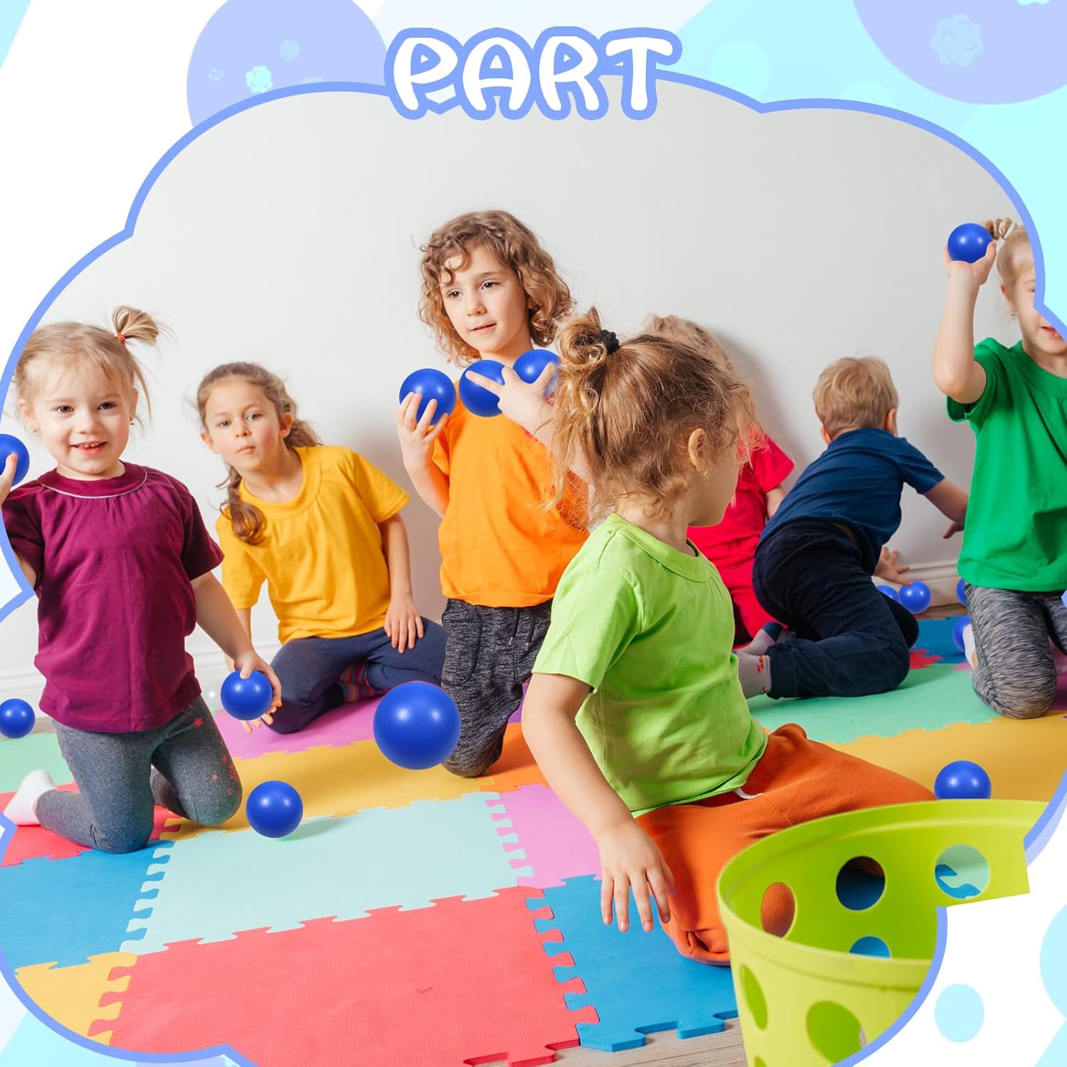 kymqlyw 24 bolas de espuma azul para aliviar el estrés para niños y adultos, juguetes sensoriales para aliviar la ansiedad, TDAH, autismo (azul)