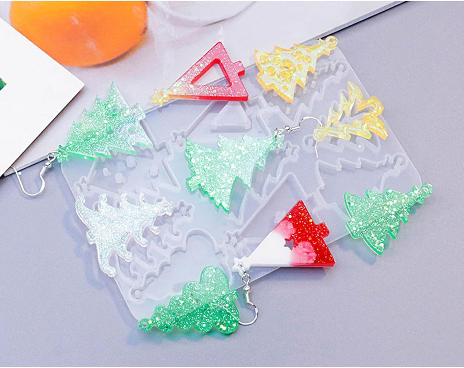 SYlive Molde de llavero de silicona DIY Artesanías Molde de resina epoxi Joyería colgante de Navidad