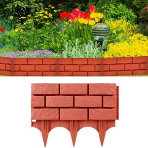Bricks Stone Design Garden Lawn Edge Fence 510 Pcs Yard Landscaping Fence Liner Kit de barrera de paisaje decorativo para césped (rojo, 10 unidades) Bricks Stone Design Garden Lawn Edge Fence 510 Pcs Yard Landscaping Fence Liner Kit de barrera de paisaje decorativo para césped (rojo, 10 unidades)