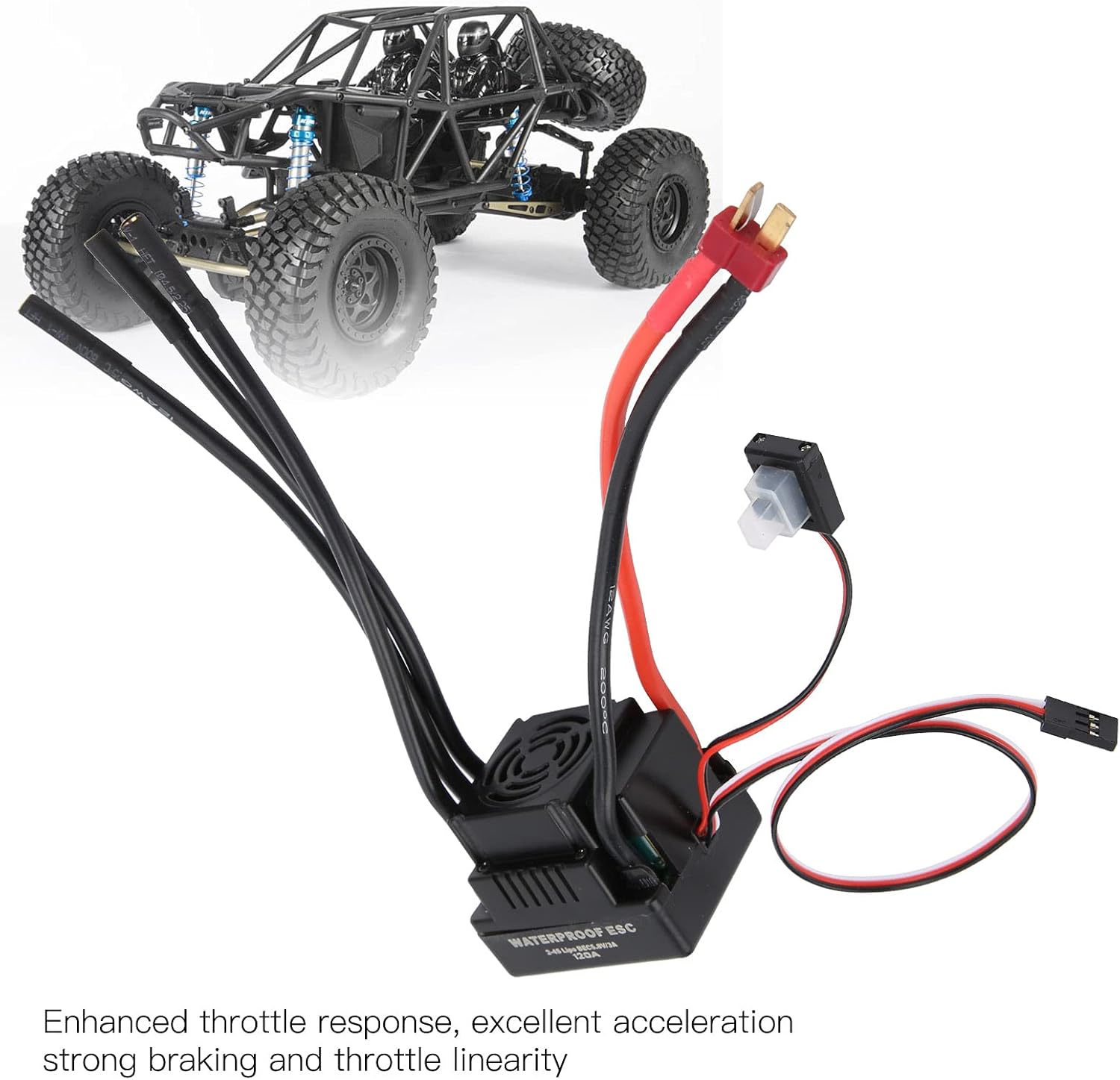 Fydun 120A RC Bl Waterproof Electronic Speed Controller ESC for 18 110 RC Car Model Ornntss