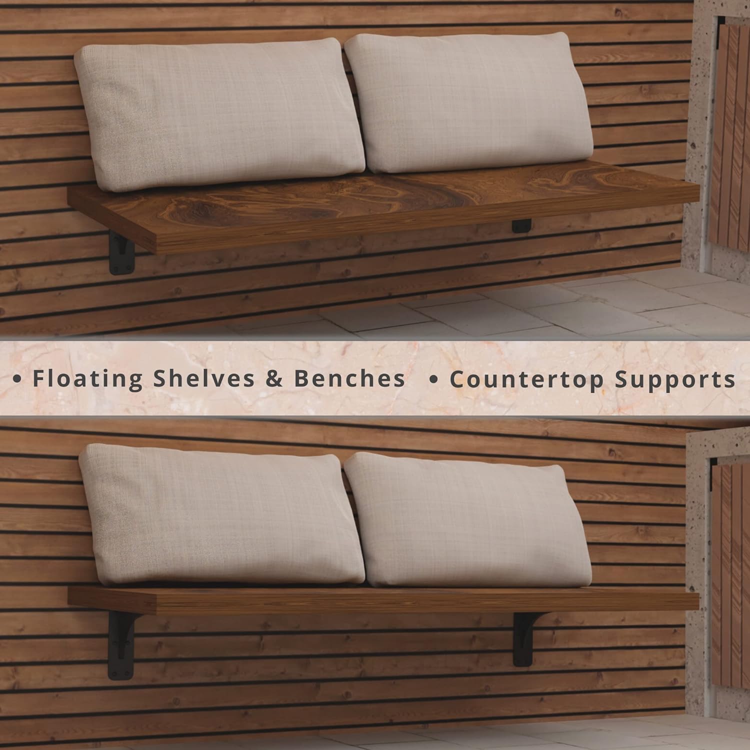 Starby Gladiator Series Solid Heavy Duty Welded 500 libras de granito de perfil bajo soporte de estante estante flotante discreto delgado capacidad