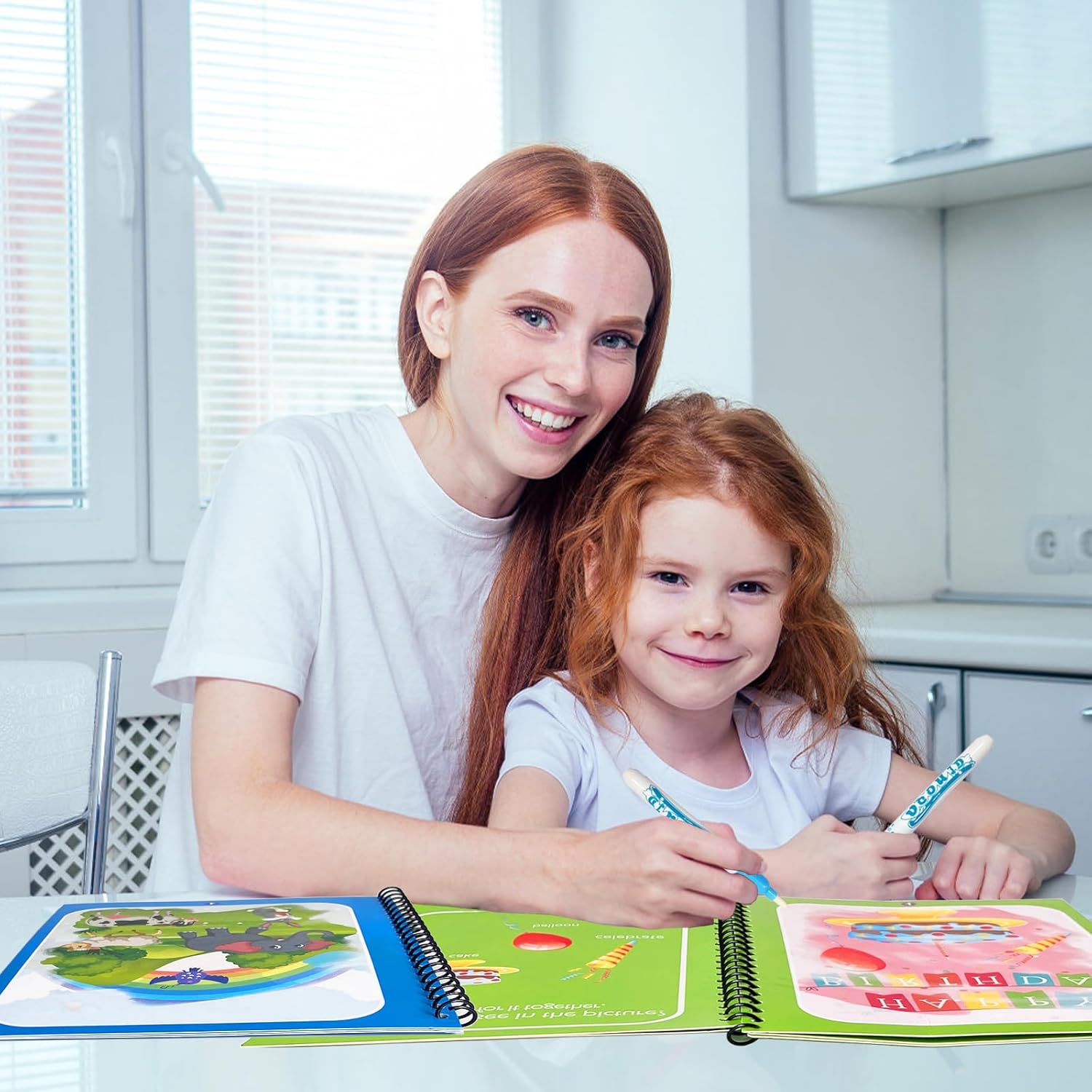 Dduolammng Paquete de 12 libros para colorear de agua, juguetes de garabatos de agua, libro de pintura al agua reutilizable para niños pequeños,