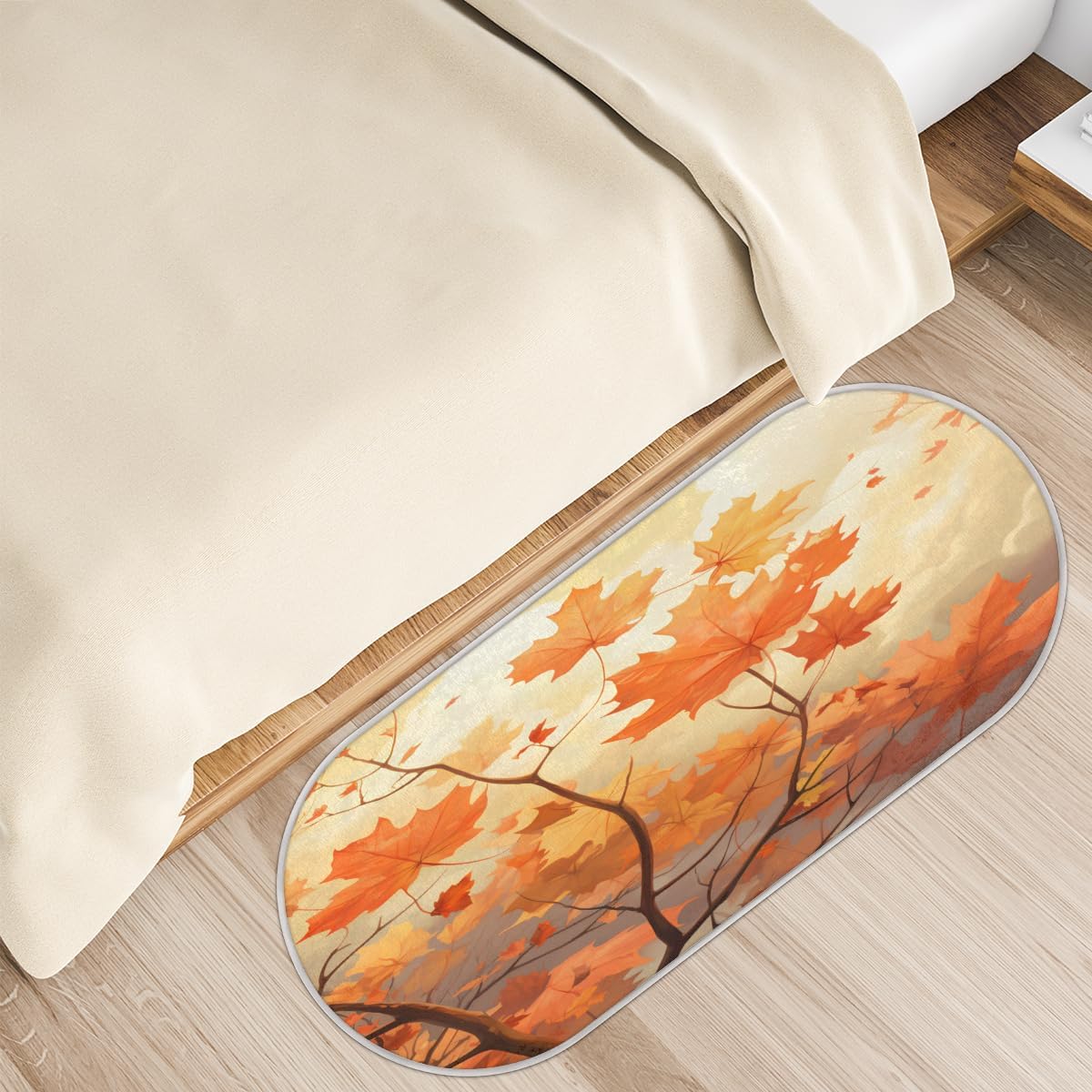 cfpolar Alfombras de baño de ramas de arce otoñales, antideslizantes, tapete de baño de microfibra absorbente, tapetes y alfombras de cocina