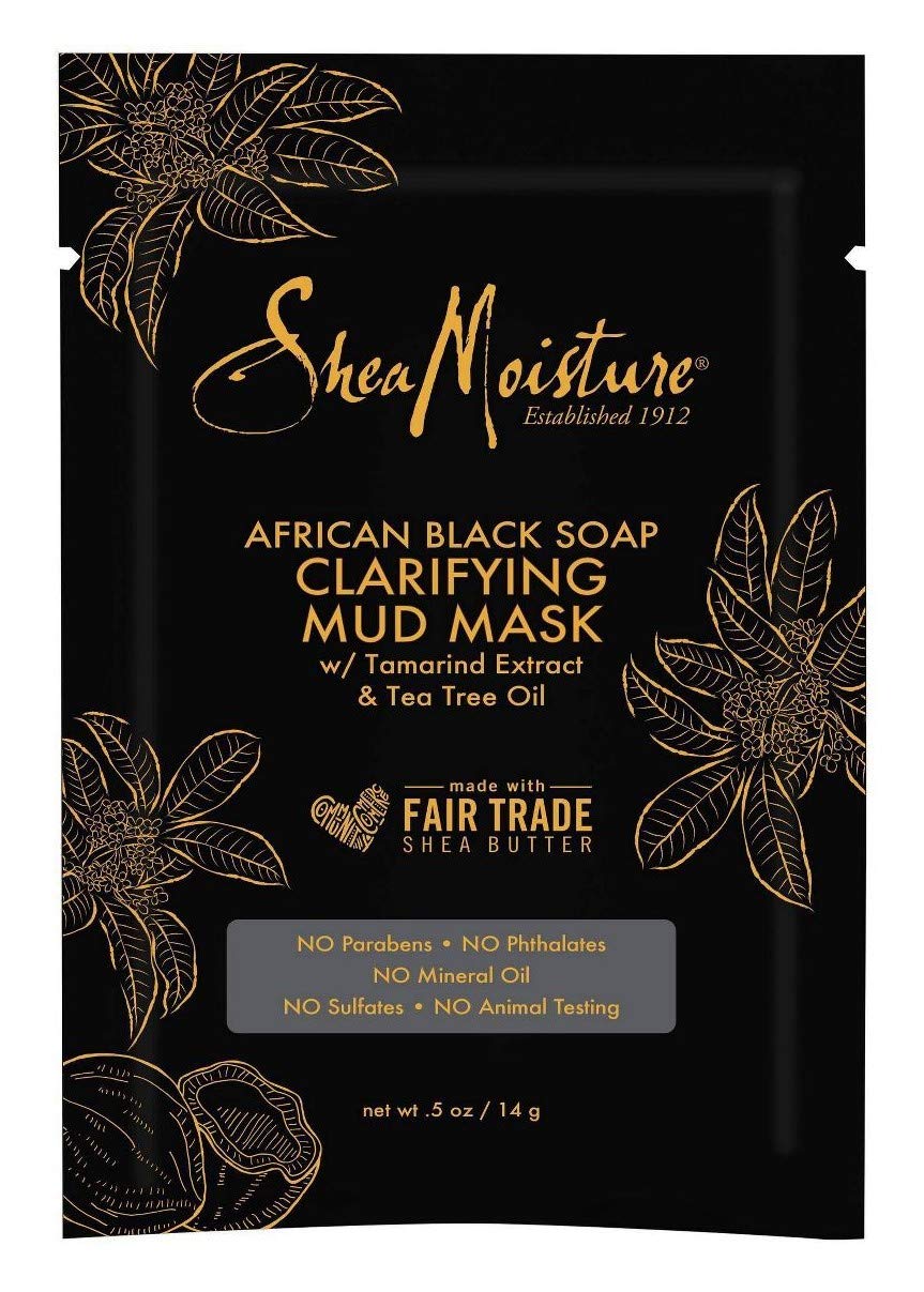 SHEA MOISTURE – Máscara de barro de jabón negro africano, 0.5 onzas (12 piezas)