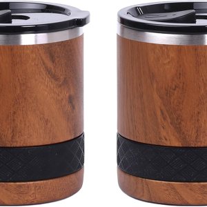 Elemental Juego de 2 vasos de baja bola de 10 onzas, taza de acero inoxidable de triple pared con tapa Tritan no rota, vaso de whisky aislado, taza Elemental Juego de 2 vasos de baja bola de 10 onzas, taza de acero inoxidable de triple pared con tapa Tritan no rota, vaso de whisky aislado, taza