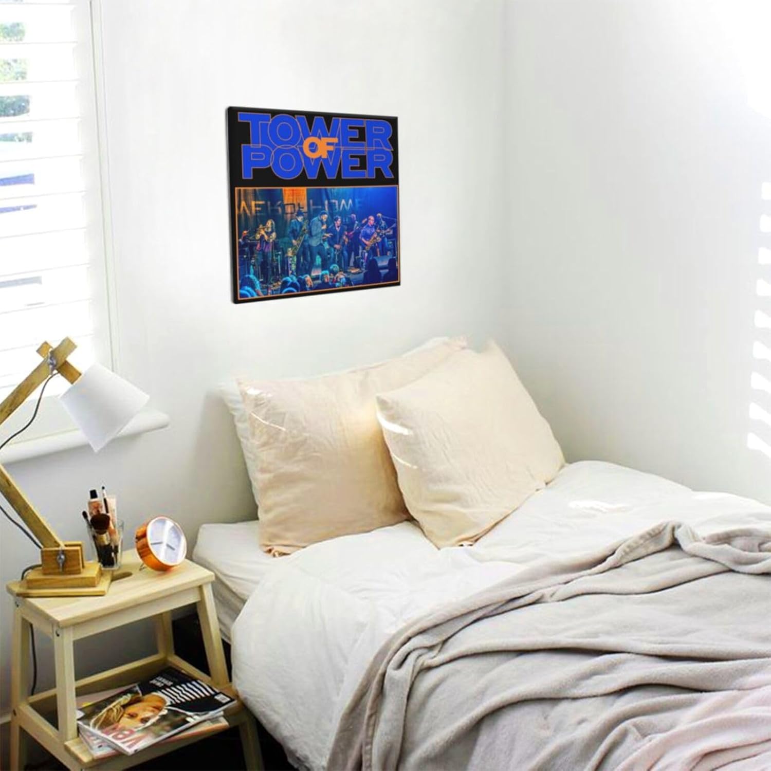 OBLUE Póster artístico de Tower Singer of Power Band para decoración de pared para baño, dormitorio, hogar, oficina, sin marco, 12 x 12 pulgadas