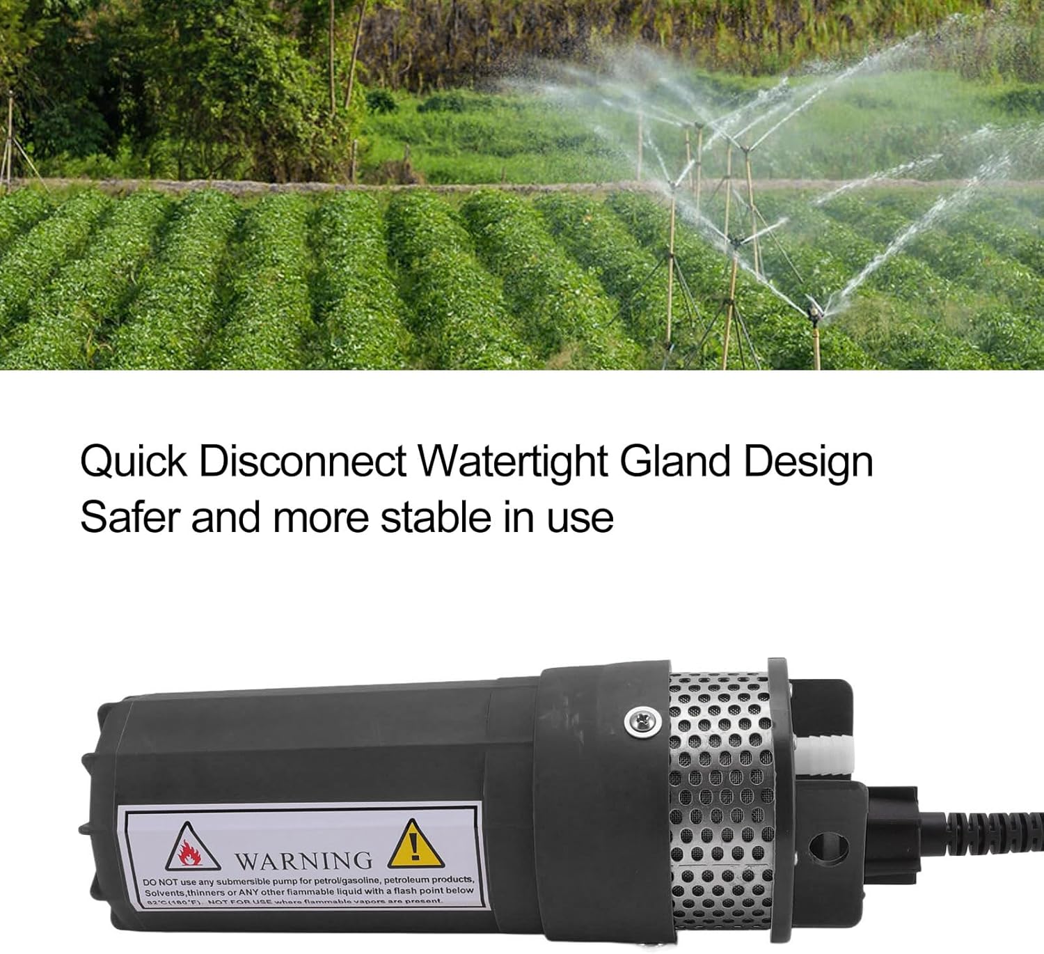 Bomba de agua sumergible de energía solar para pozos profundos de 230 pies, altura de bombeo 6.5L para estanque de riego, bomba de pozo DC 24V