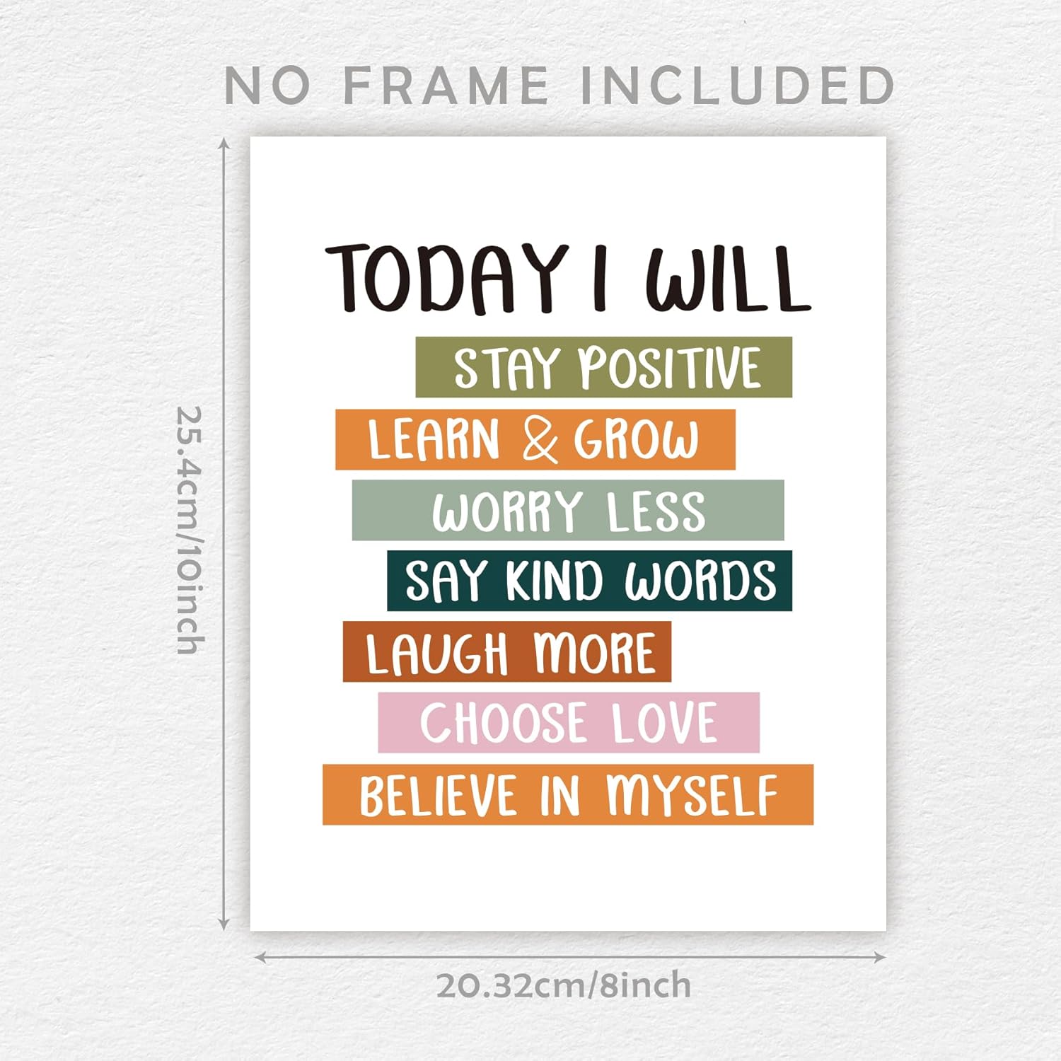 Today I Will, Positive Affirmations Poster for Kids, Classroom Decor, Kids Wall Art, Kids Room Wall Decor, Nursery Decor, Encouragement Artwork