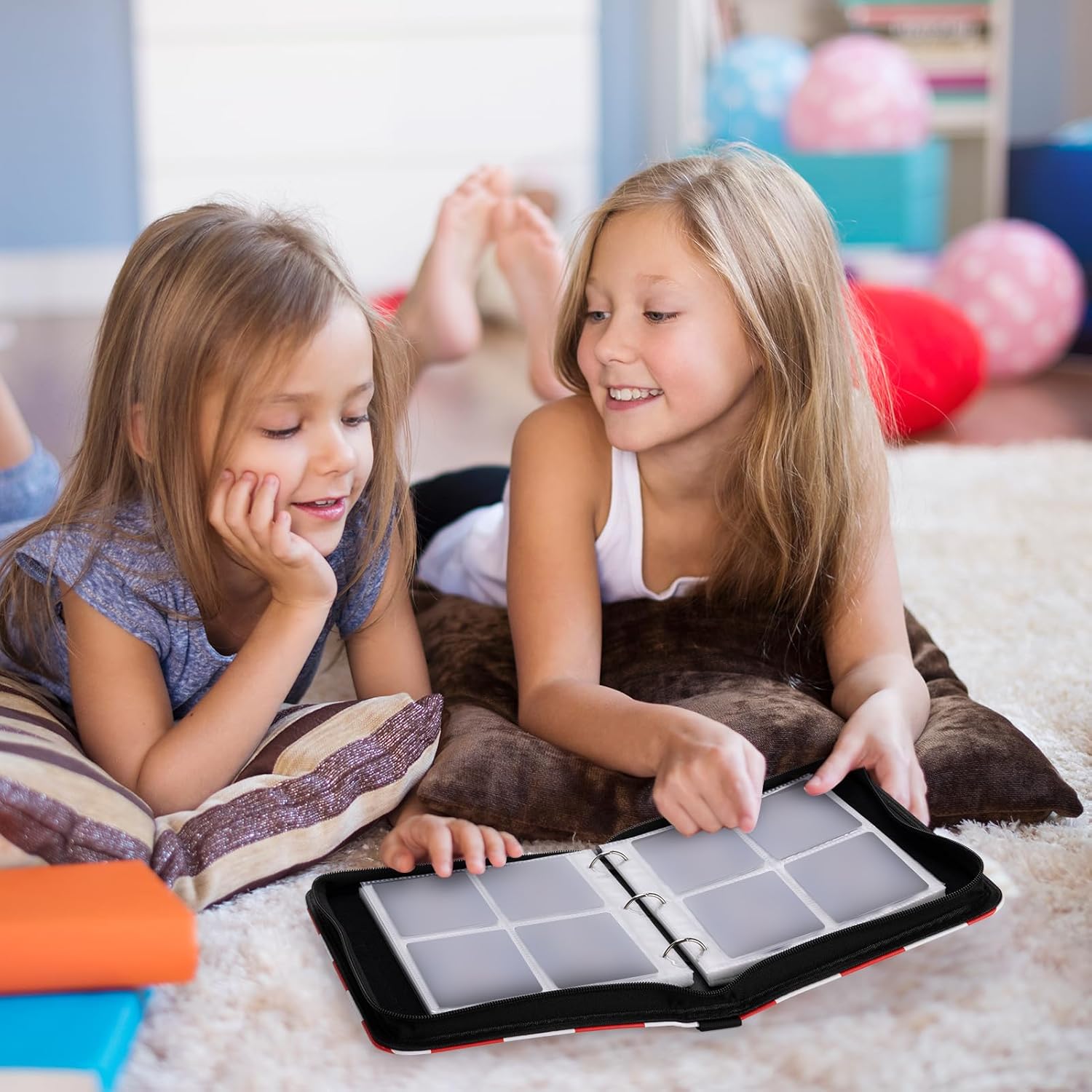 Carpeta de tarjetas para tarjetas TCG, 4 bolsillos portátil coleccionista de tarjetas con 50 fundas extraíbles, carpeta de tarjetas intercambiables,