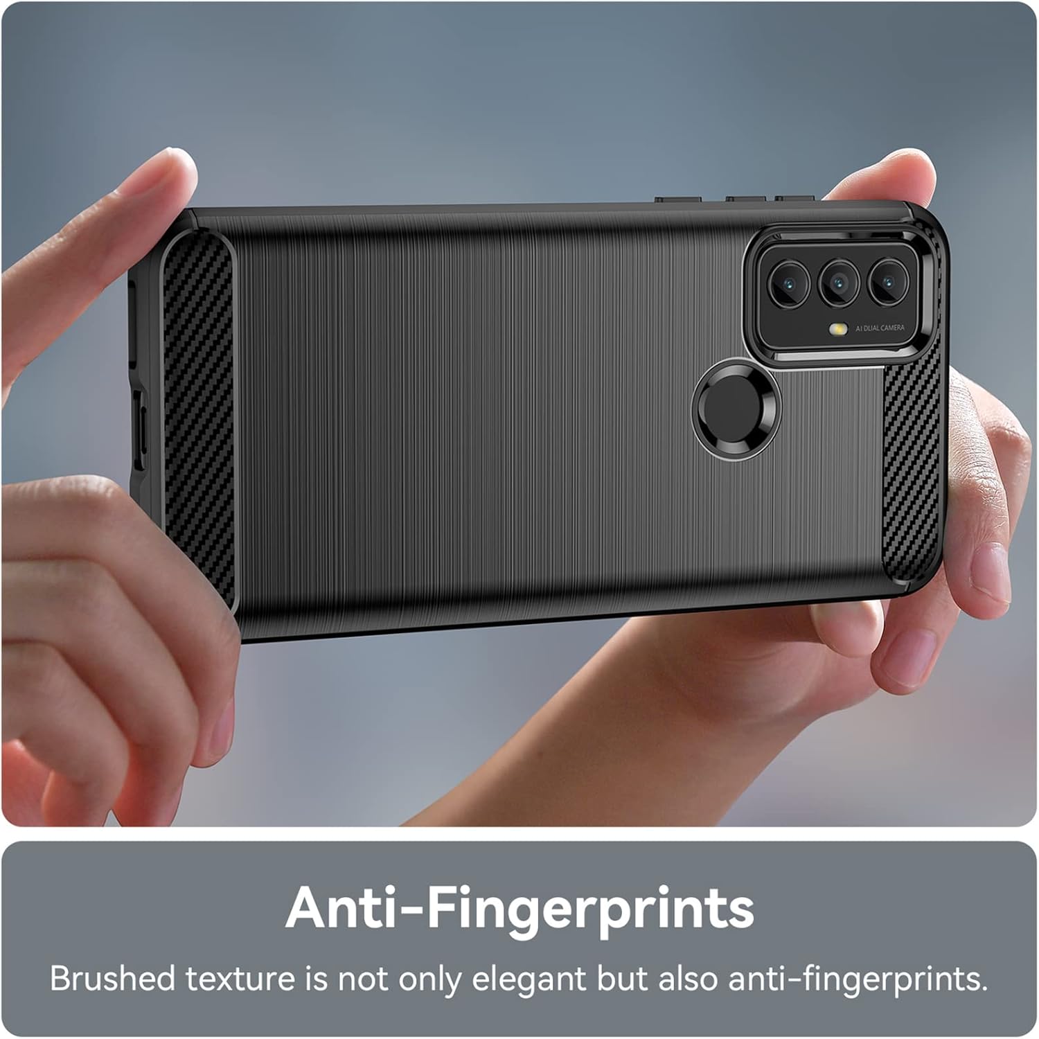 Funda para Moto G Play 2023, Motorola G Play 2023 con protector de pantalla HD, a la moda, absorción de golpes, flexible TPU parachoques de goma