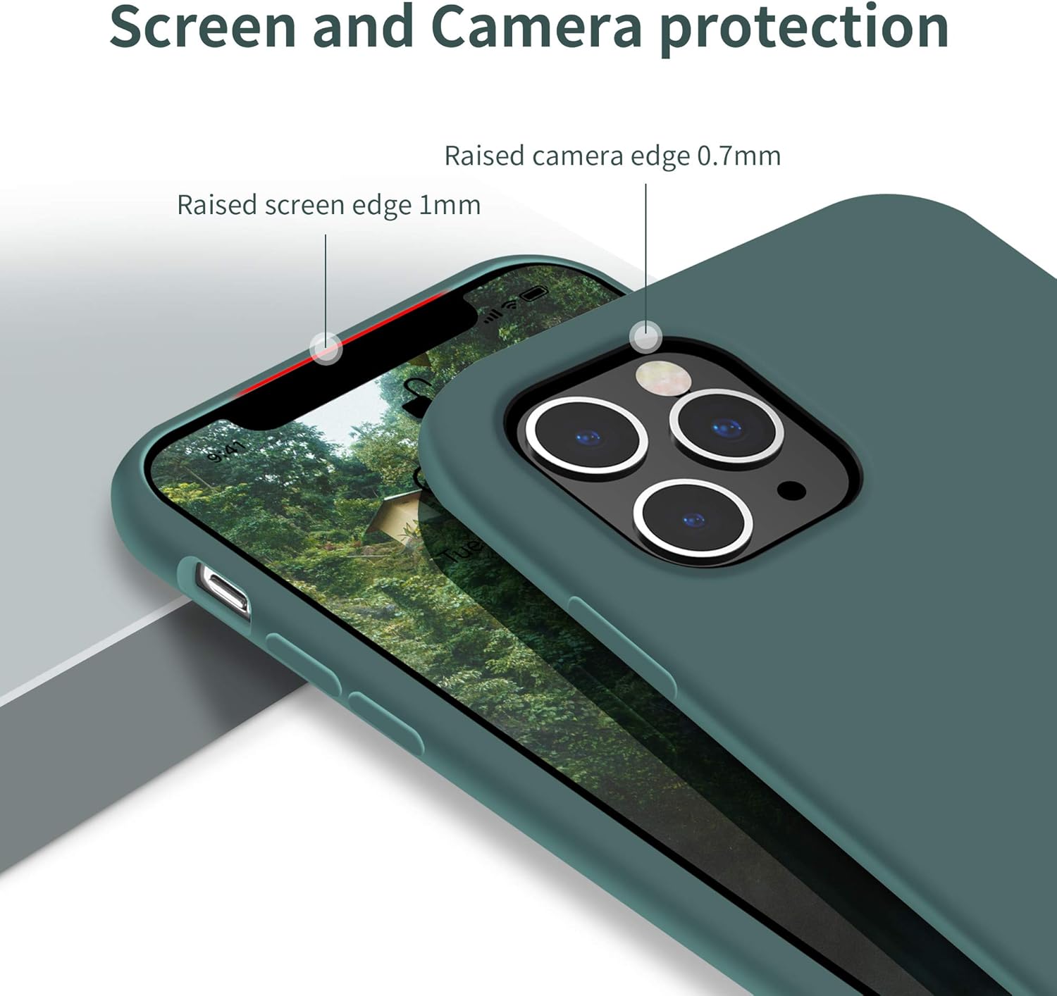 OTOFLY Funda para iPhone 11 Pro, ultra delgada, funda de gel de silicona líquida con protección de cuerpo completo, antiarañazos, a prueba de
