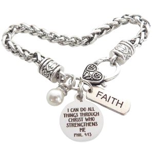 Religious Bible Verse Bracelet for Her Scripture Quotes Bracelet Faith Christian Jewelry Encouragement for Women Friend (PHIL 413) Religious Bible Verse Bracelet for Her Scripture Quotes Bracelet Faith Christian Jewelry Encouragement for Women Friend (PHIL 413)