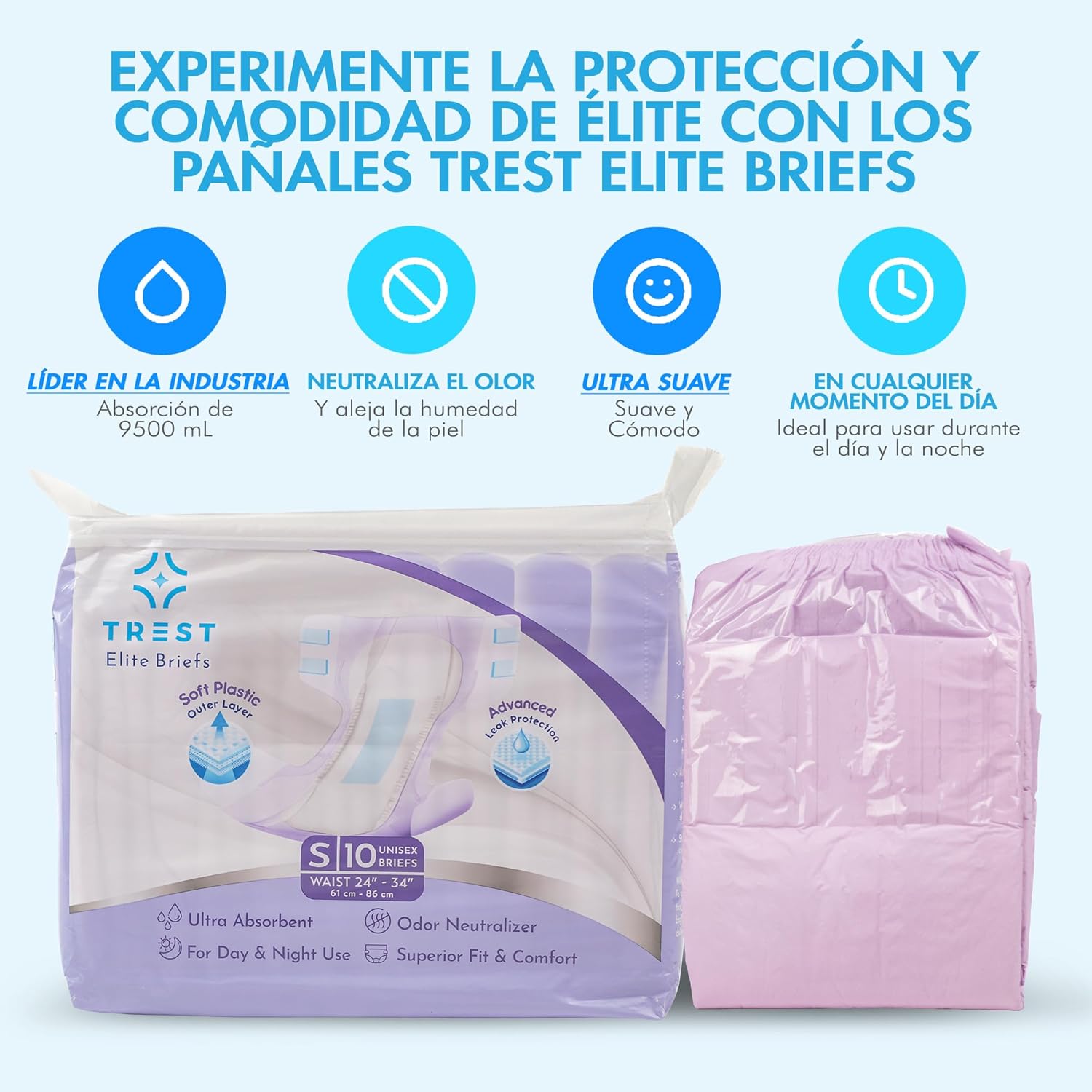 TREST Elite – Calzoncillos para hombres y mujeres, pañales nocturnos para incontinencia, absorción de élite, cómodos, neutralizantes de olores y