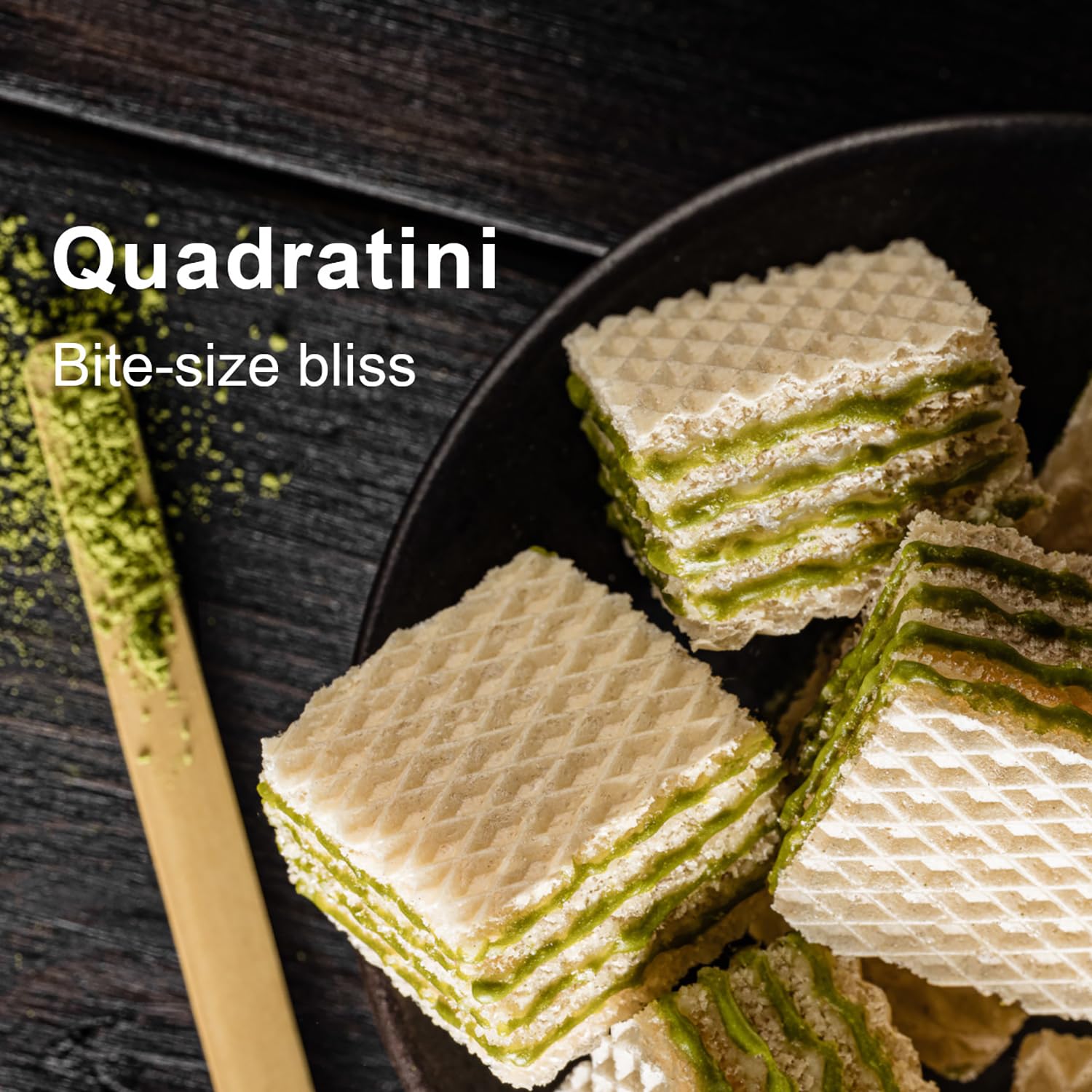 Loacker Quadratini – Galletas prémium de oblea de matcha, 220 gramos7.76onzas, paquete de 6