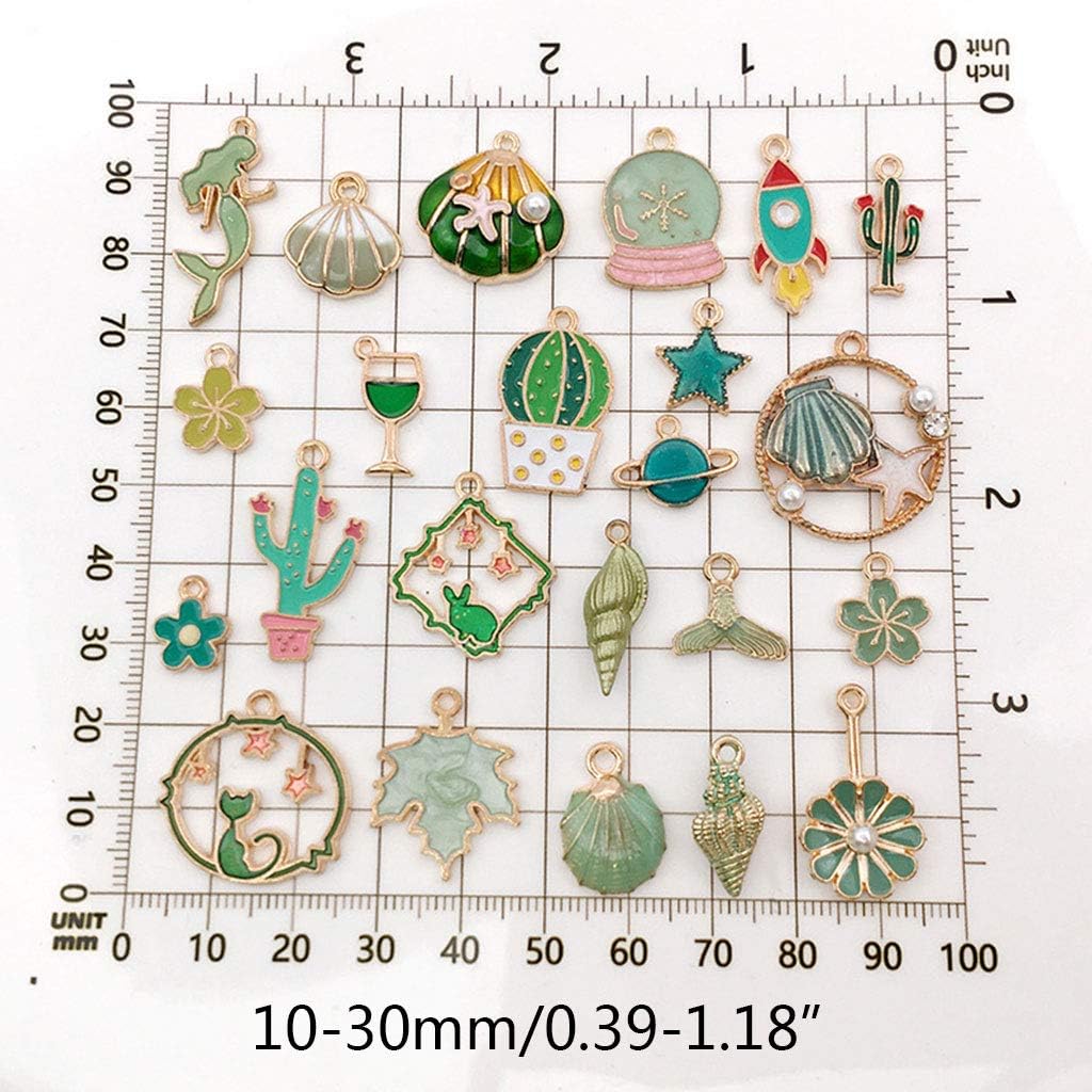 KHIOPNT 31 dijes de esmalte mixto para hacer joyas, lote a granel, collar, aretes, pulsera, hallazgos artesanales