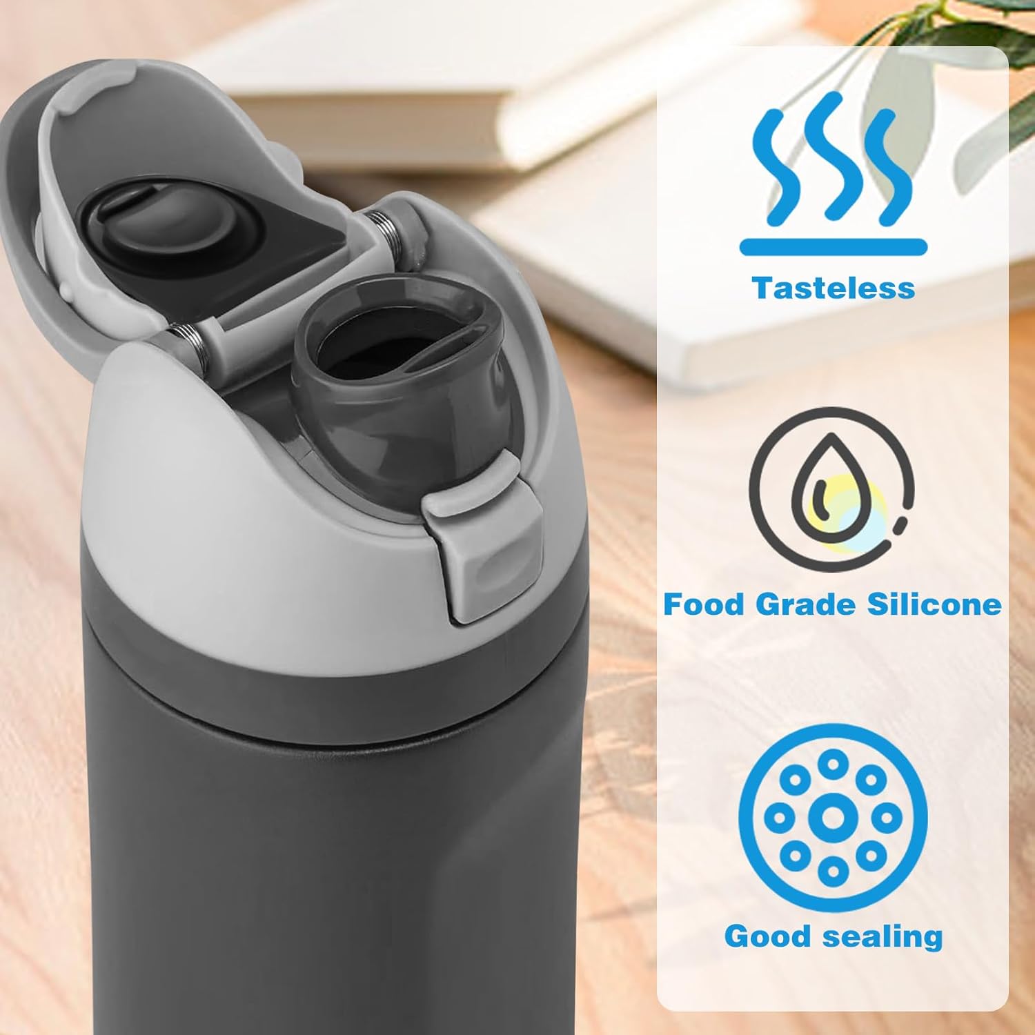 4 tapones de tapa de repuesto Owala FreeSip de 24 onzas, 32 onzas, junta de botella de agua, tapa superior de repuesto compatible con botella de