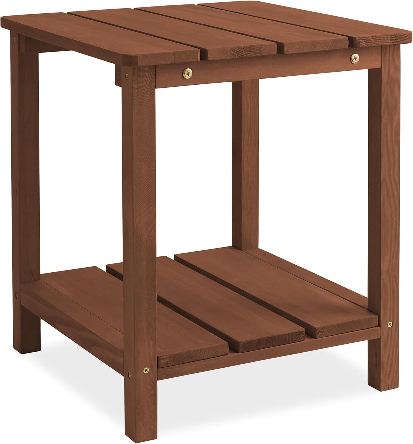 Casafield Adirondack Mesa auxiliar, mesa auxiliar de madera de cedro para exteriores con estante para patio, terraza, césped y jardín, color espresso
